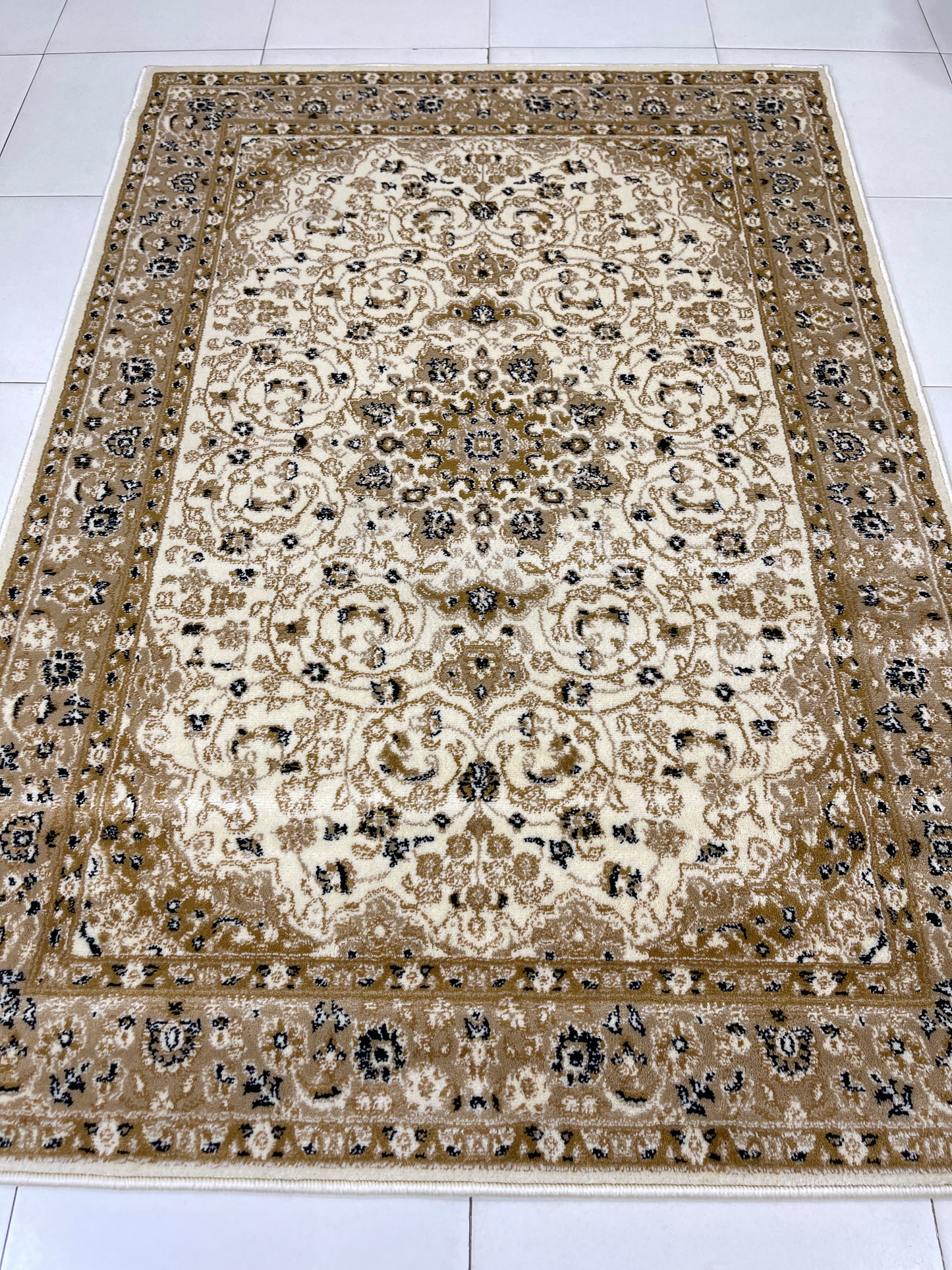 Persian polypropylene Rug,back woven(Article-19-Off white)