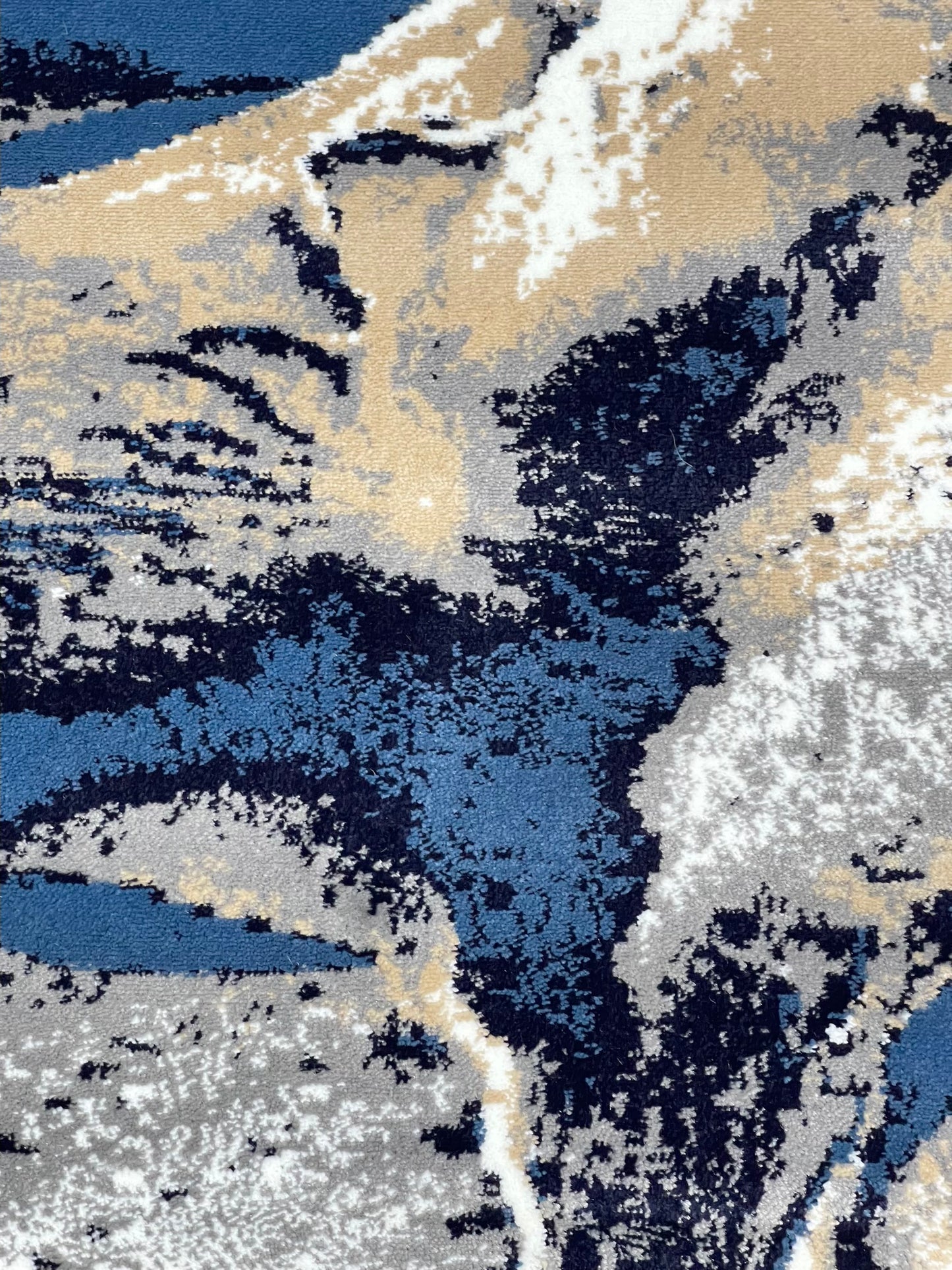 Modern polypropylene Rug,back woven (Article-175-Blue) Size : 4 ft width x 5.6 ft length (120 cm x 170 cm)