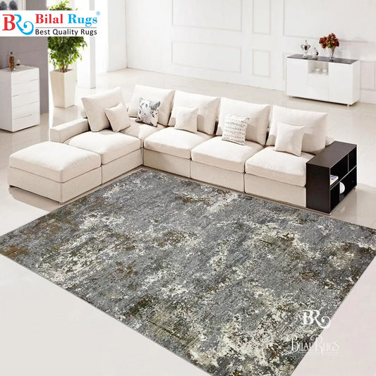 Turkish Top Quality Silk.(Article-1902-Grey) Size: 6.6 ft width x 9.6 ft length (200cm x 290cm)