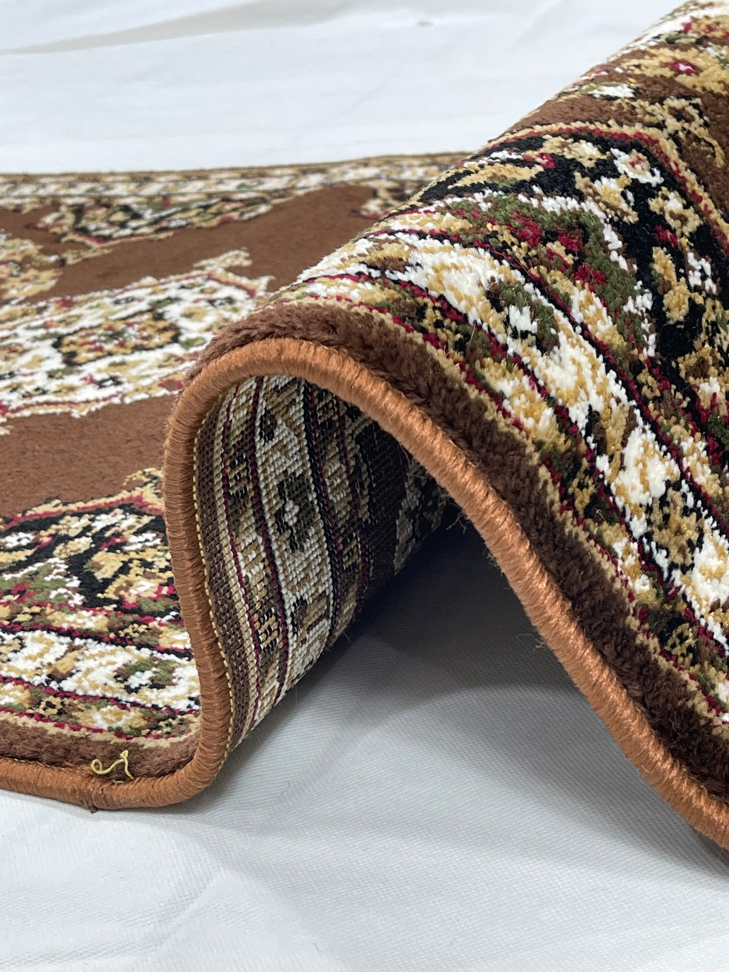 Brown Persian Polypropylene Woven Rug.
 Size : 2.6 ft width x 6.6 ft length
 (80 cm x 200cm)