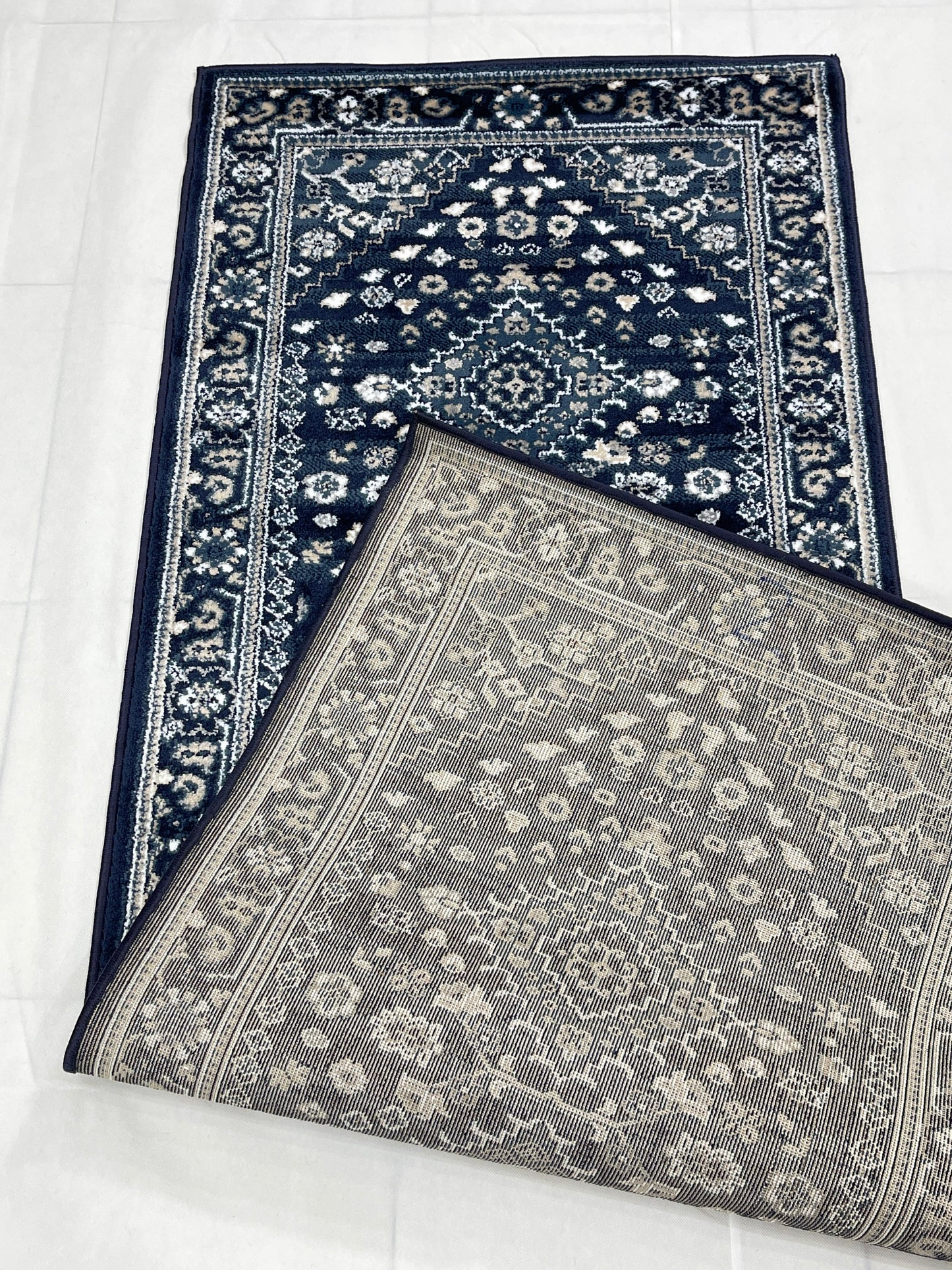 Blue Persian Polypropylene Woven Rug.
 Size : 2.6 ft width x 6.6 ft length
 (80 cm x 200cm)