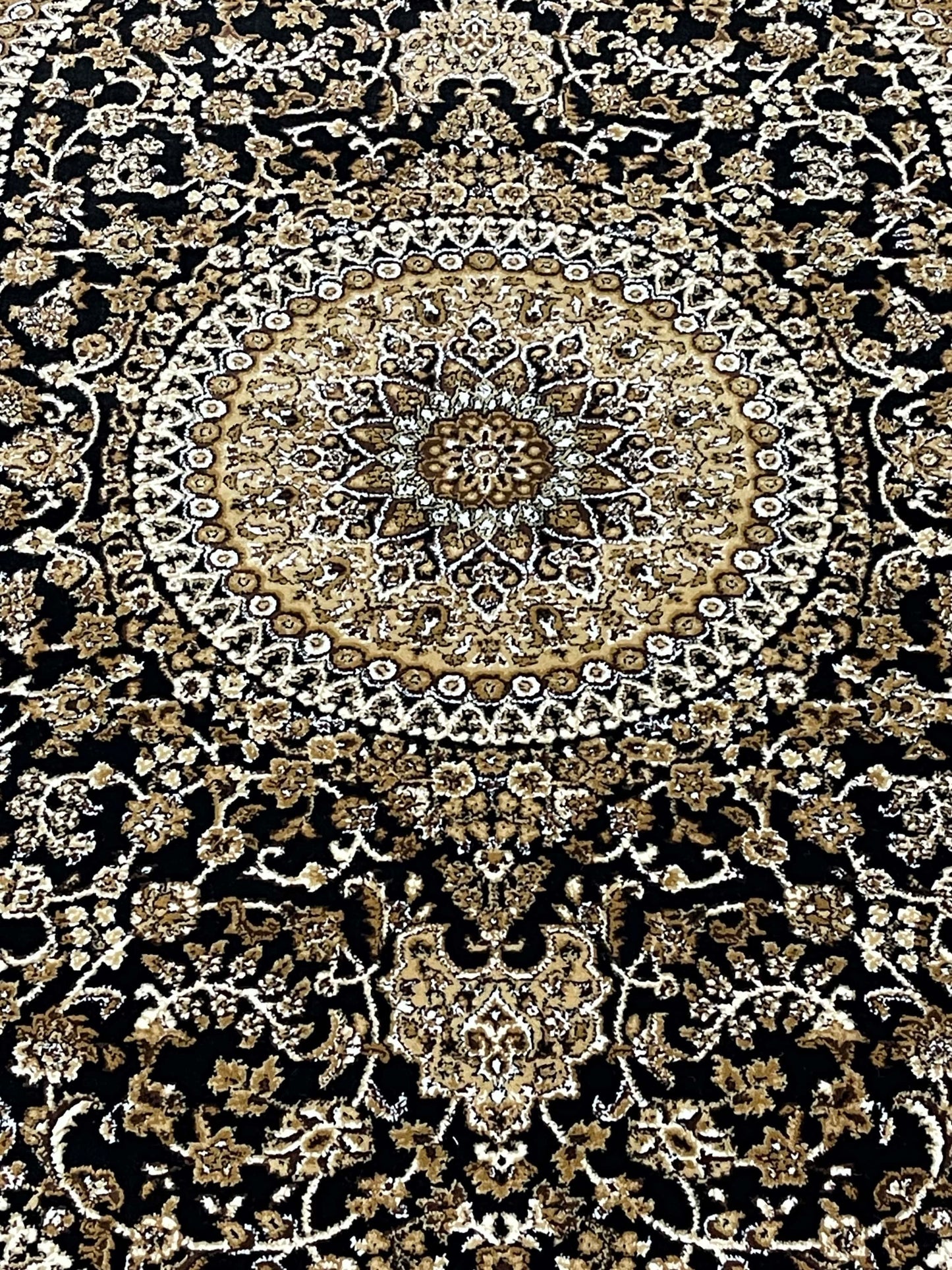 Persian polypropylene Rug,back woven(Article-22-Black)