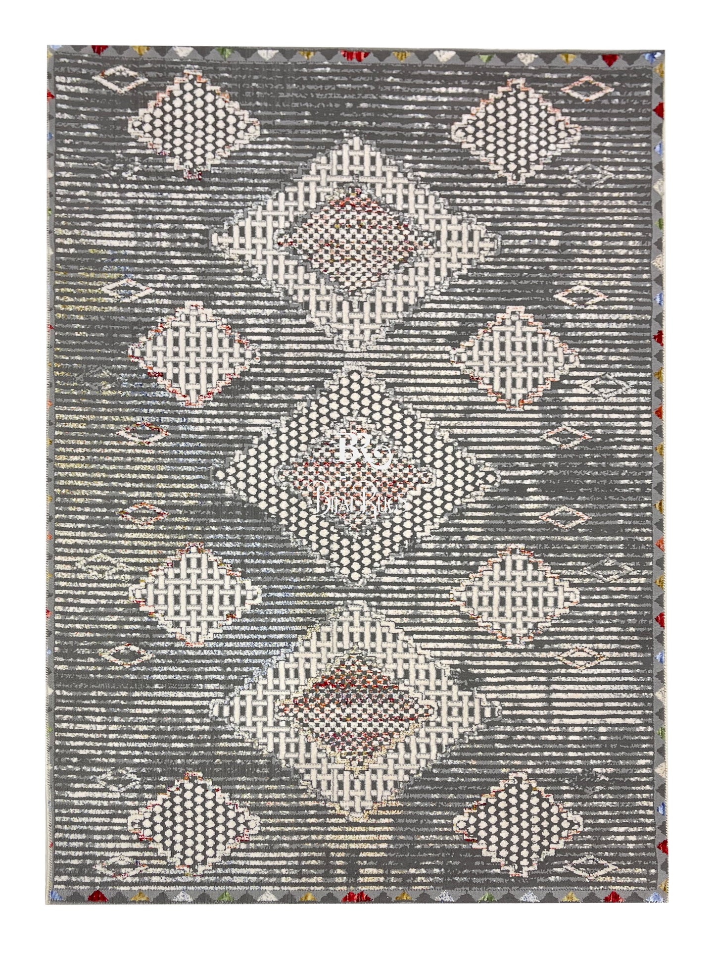Irani viscose Rug , Woven Back Article-312-Grey Size : 3 ft width x 5 ft length (100 cm x 150cm)