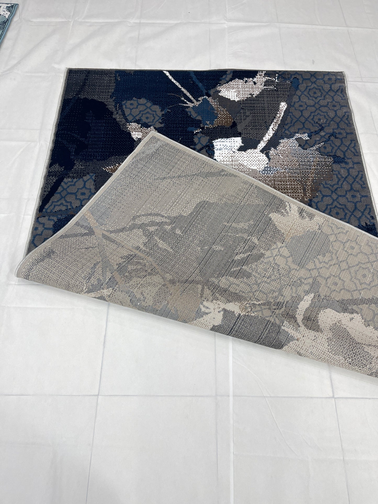 Modern Polypropylene Rug,Back Woven(Article-1654-Grey)