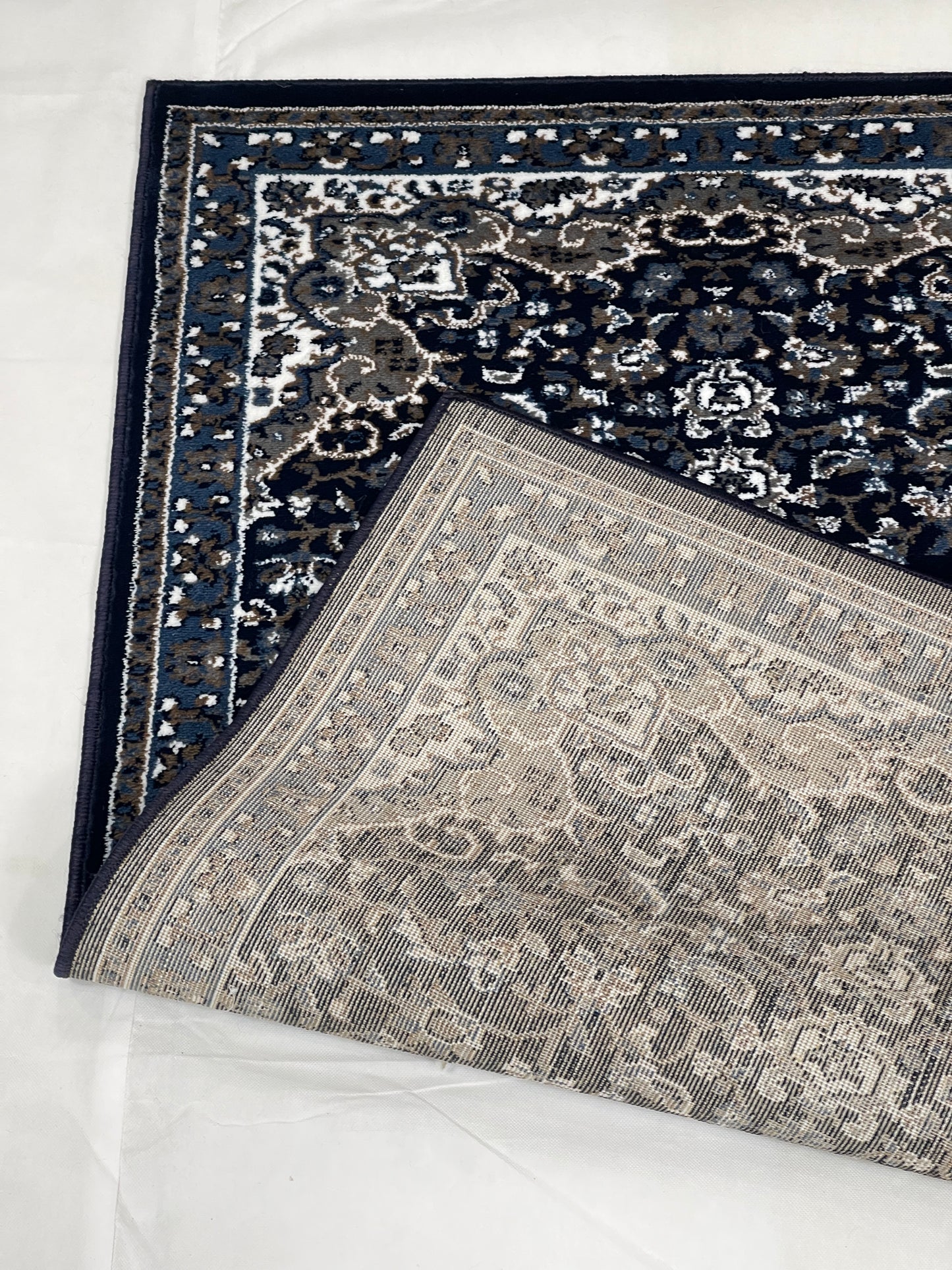 Persian Polypropylene Rug,Woven Back (Article-20-Dark Blue) Size : 3 ft width x 5 ft length (100cm x 150 cm)