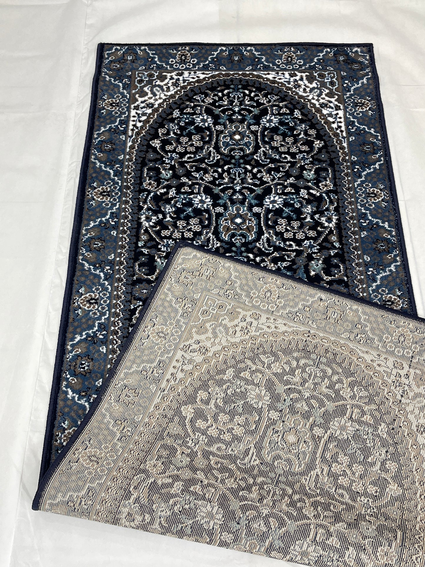 Blue Persian Polypropylene Woven Rug.  Size : 2.6 ft width x 6.6 ft length  (80 cm x 200cm)