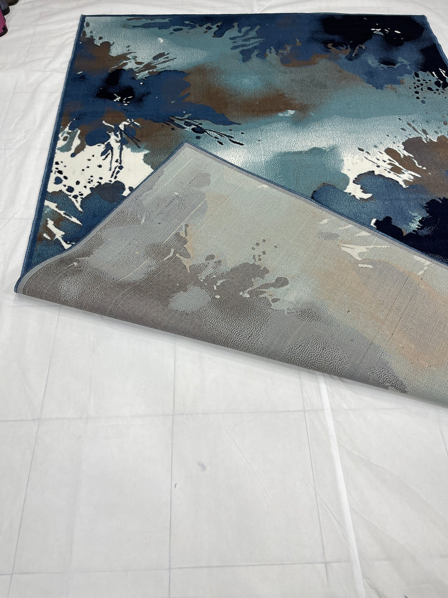 Modern polypropylene Rug,back woven(Article-186-Blue)