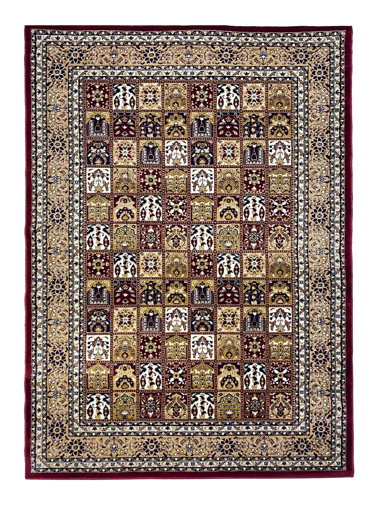 Antique polypropylene Rug,back woven(Article-166-Red )