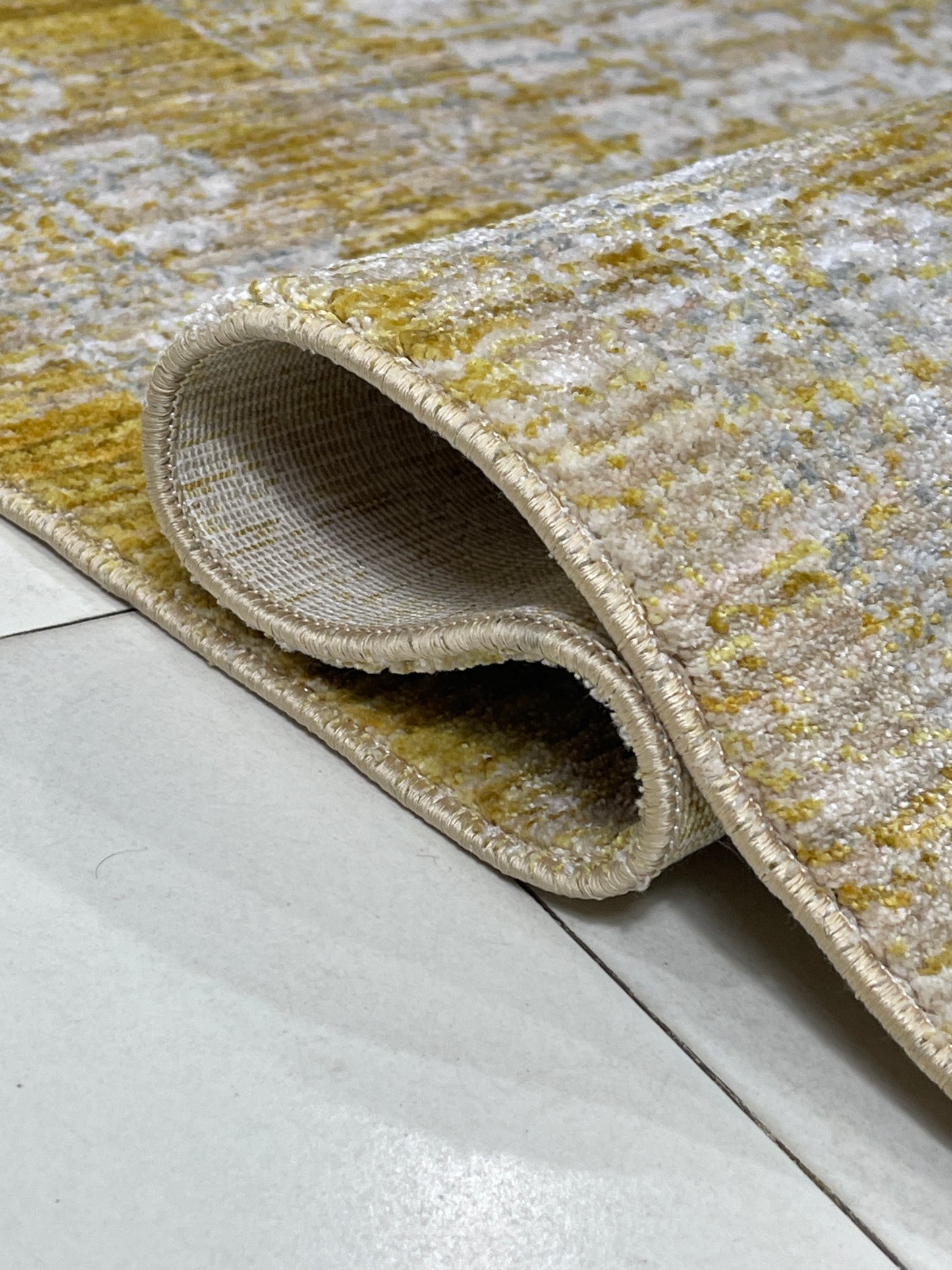 Turkish viscose Rug , Woven Back
Article-313-Yellow 
Size : 3 ft width x 5 ft length (100 cm x 150cm)