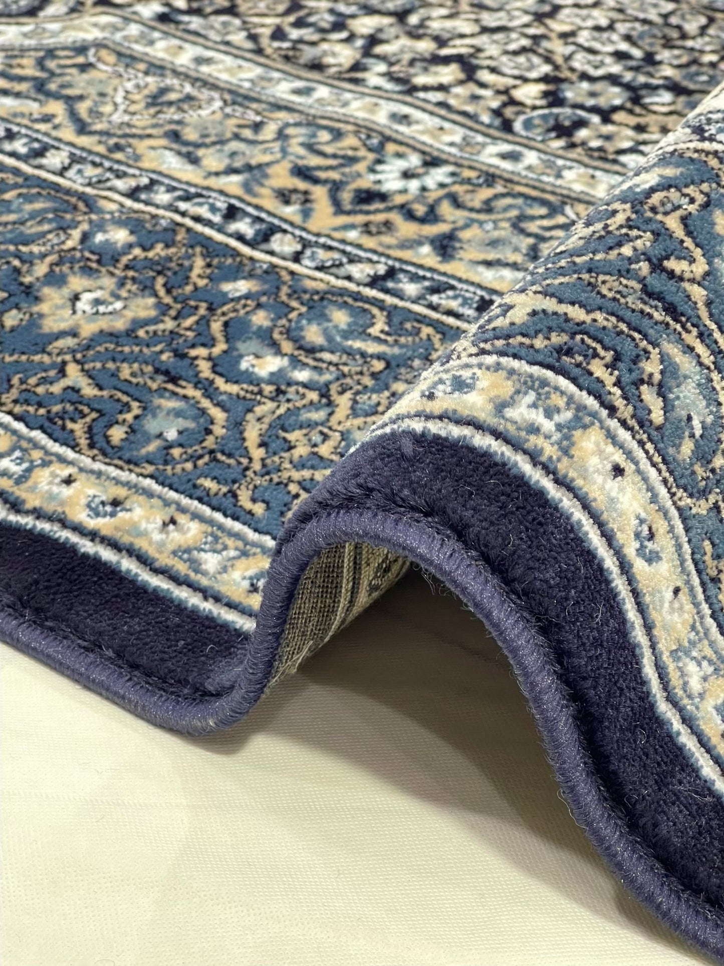 Persian polypropylene Rug,back woven(Article-38-Blue)
Size : 6.6 ft width x 9.6 ft length (200cm x 290cm)