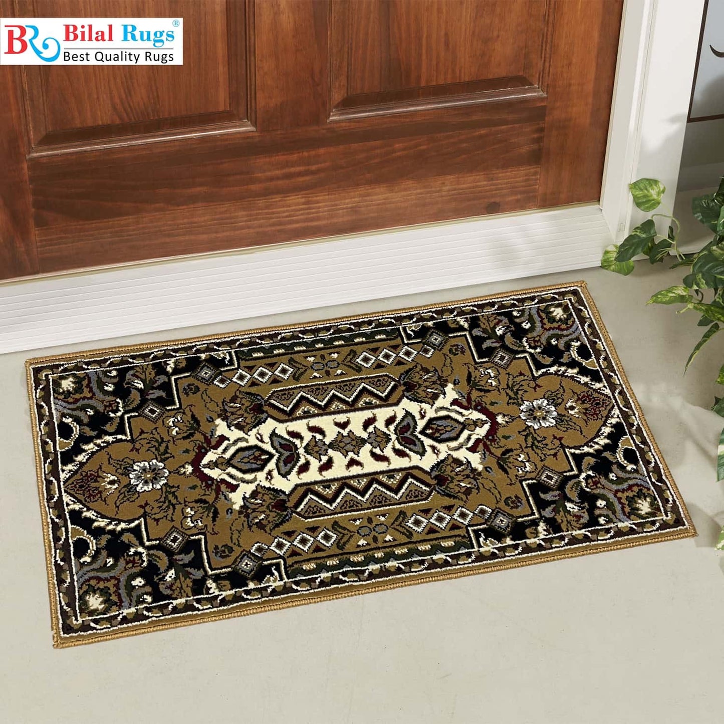 Beige Polypropylene Woven Mat.
Size : 40 cm width x 75 cm length