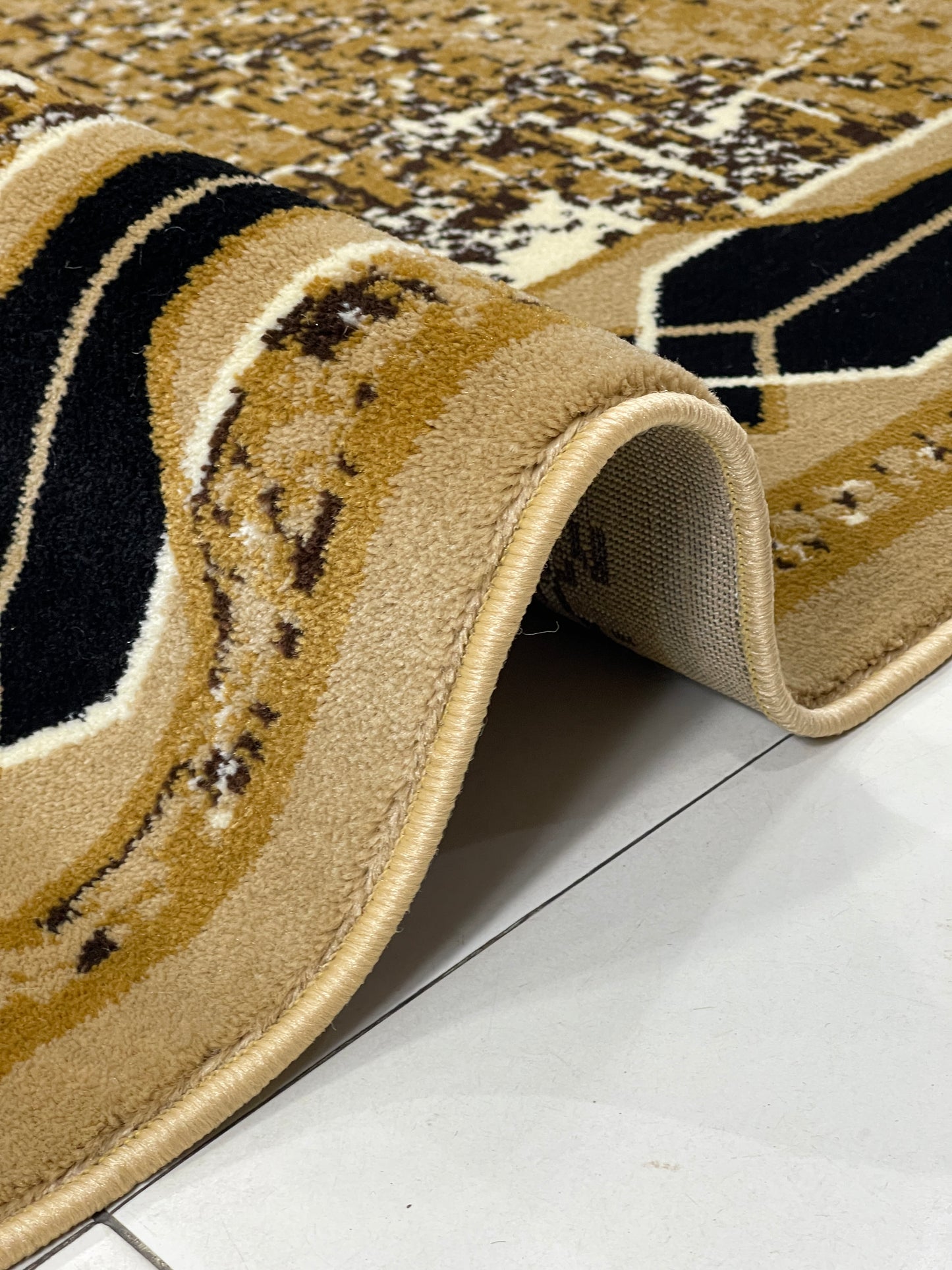 Modern polypropylene Rug,back woven(Article-556-Beige  )