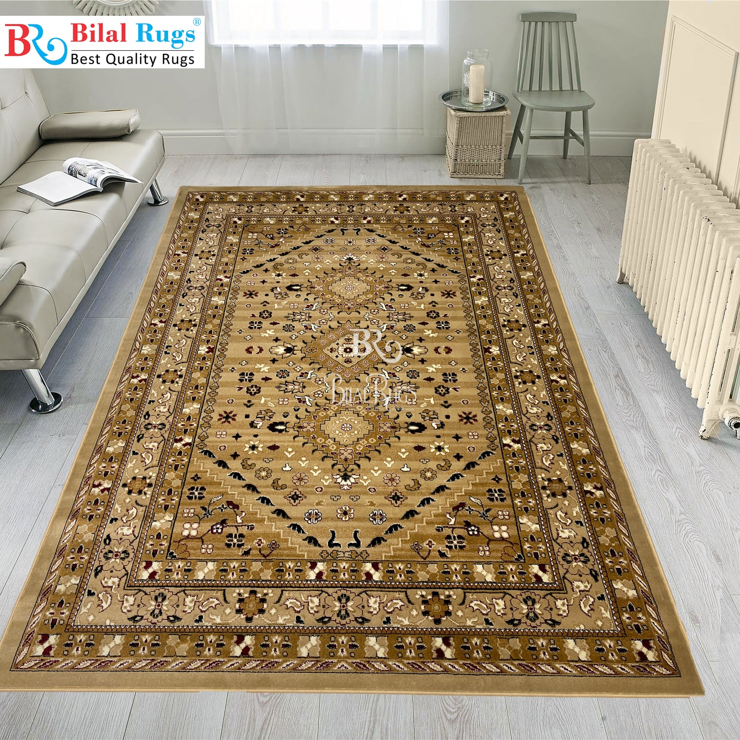Persian polypropylene Rug,back woven(Article-55-beige)