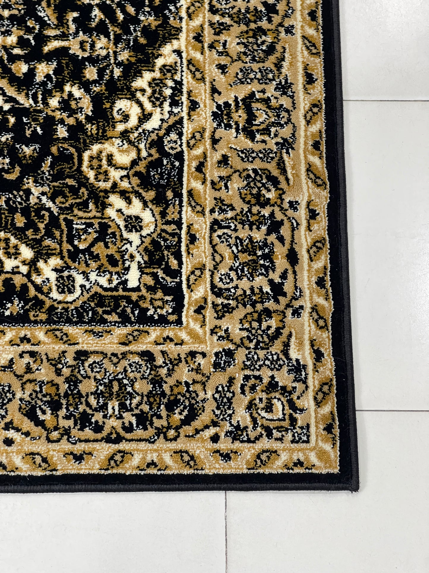 Persian polypropylene Rug,back woven(Article-20-Black)