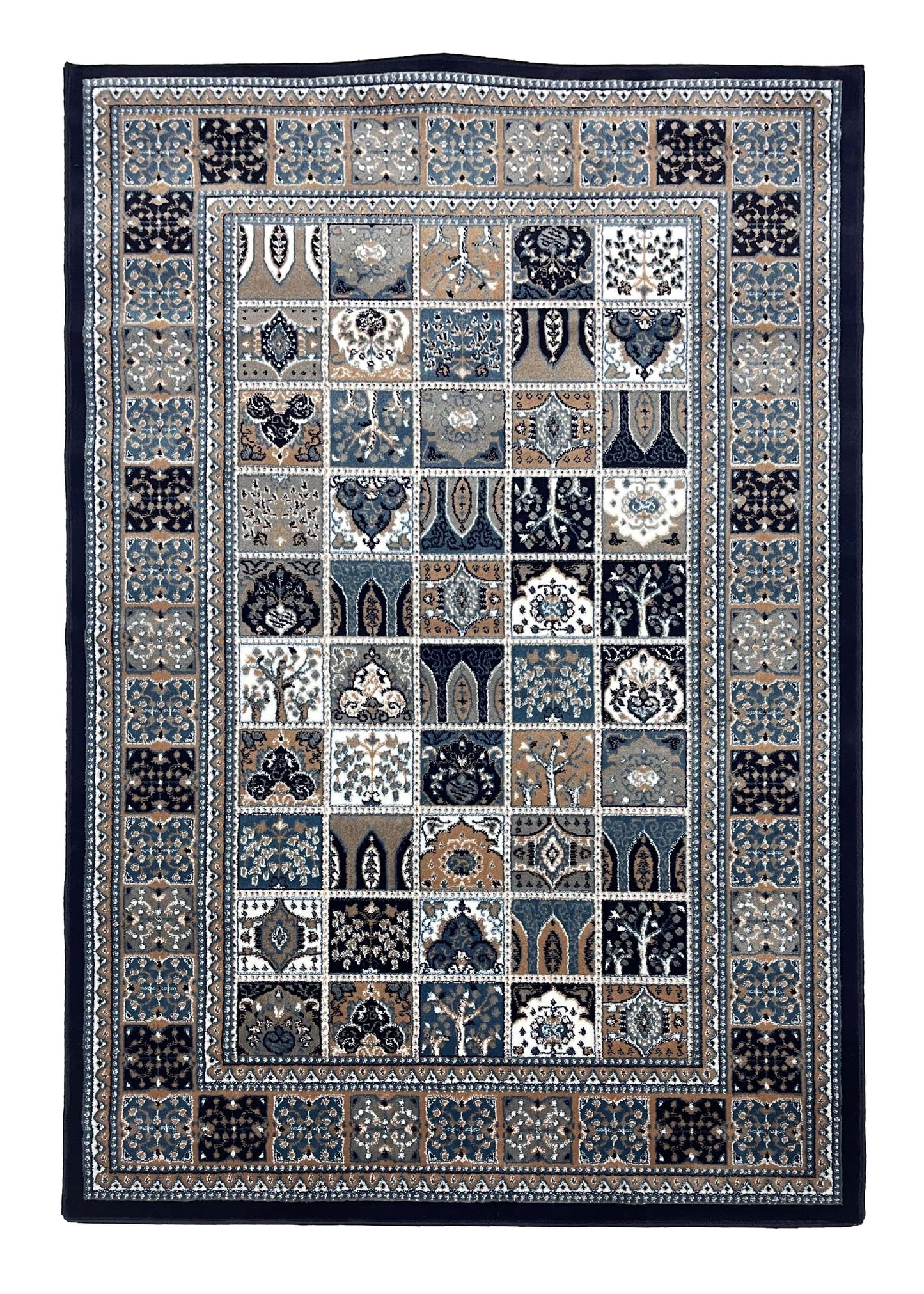 Persian polypropylene Rug,back woven(Article-3556-Blue)