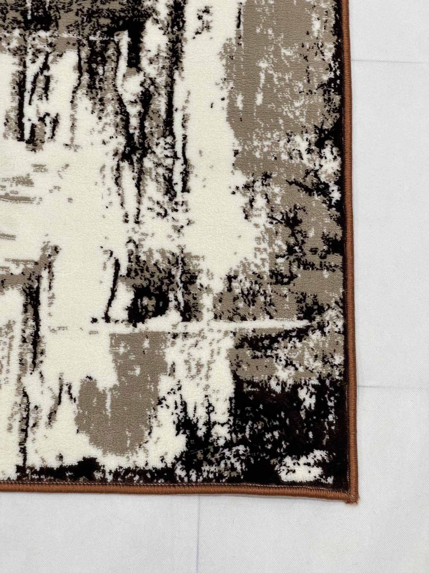 Polyester Silk Woven Rug.(Article-1453-Brown) Size : 3 ft width x 5 ft length ( 100cm x 150cm)