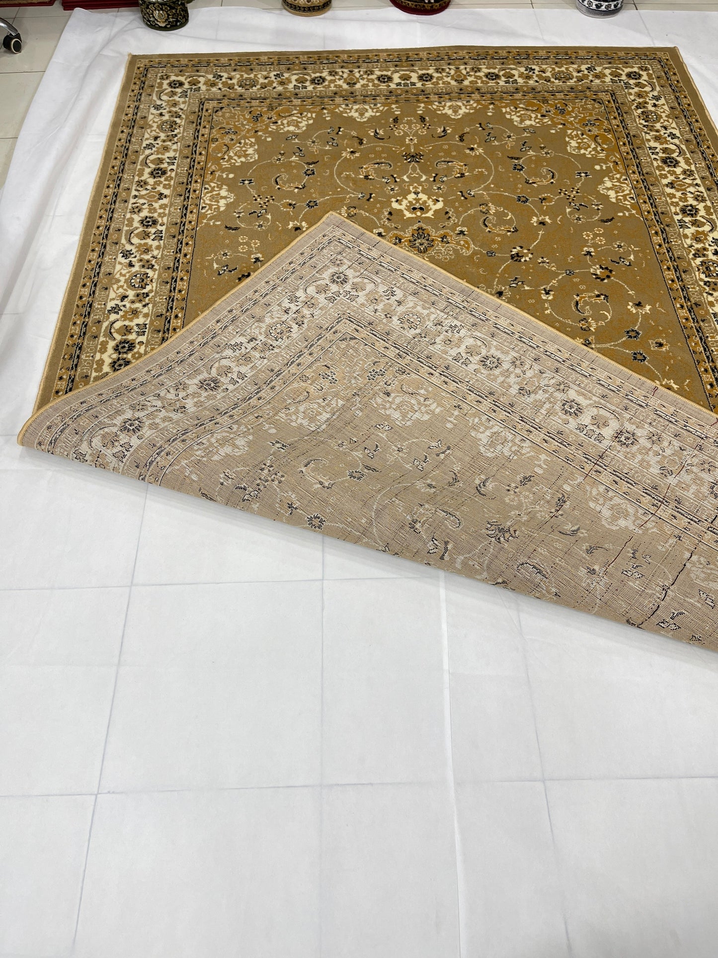 Persian polypropylene Rug,back woven(Article-20-Beige)