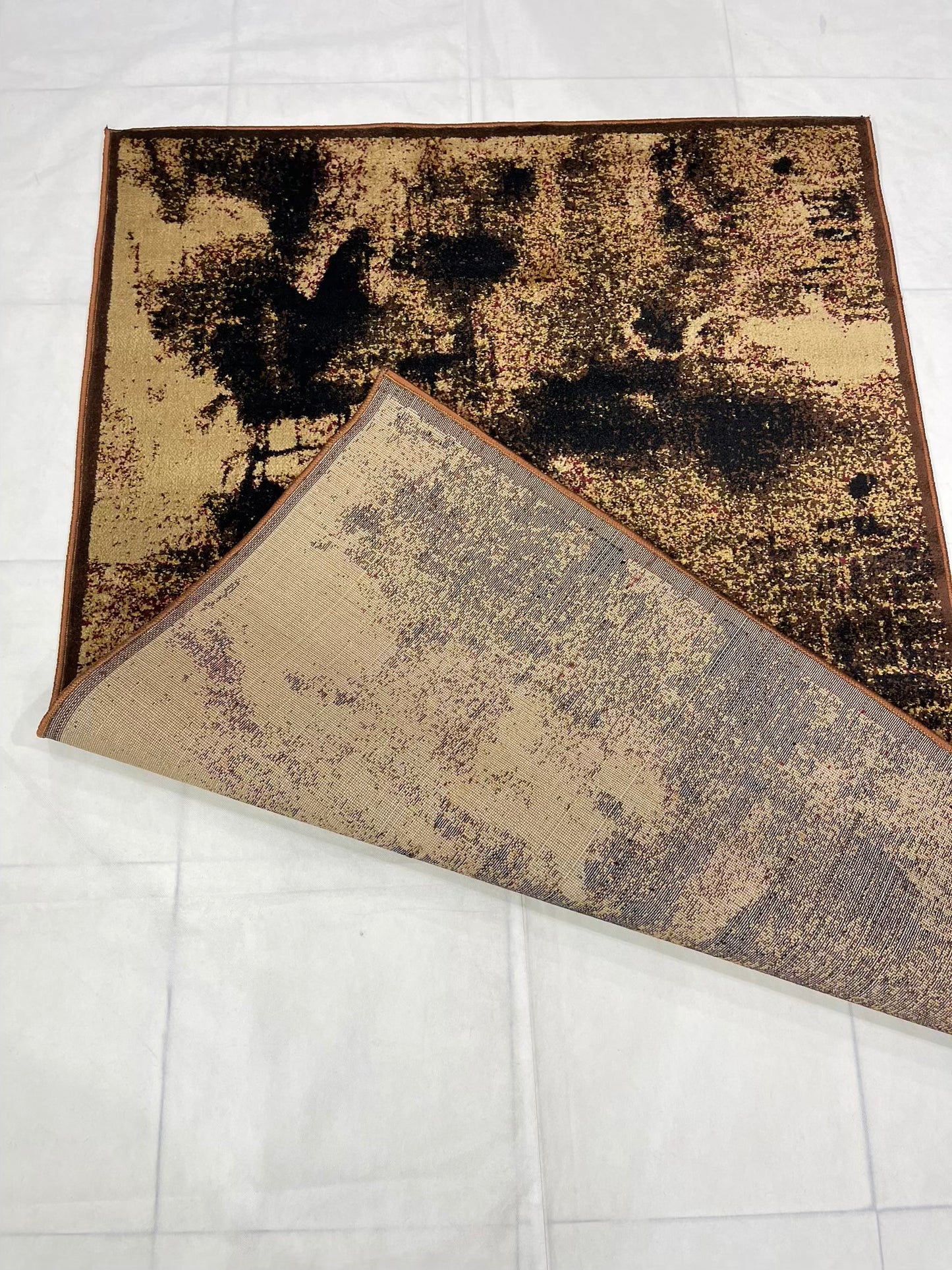 Modern Polypropylene Rug,Woven Back (Article-171-Brown) Size : 4 ft width x 5.6 ft length (120 cm x 170 cm)