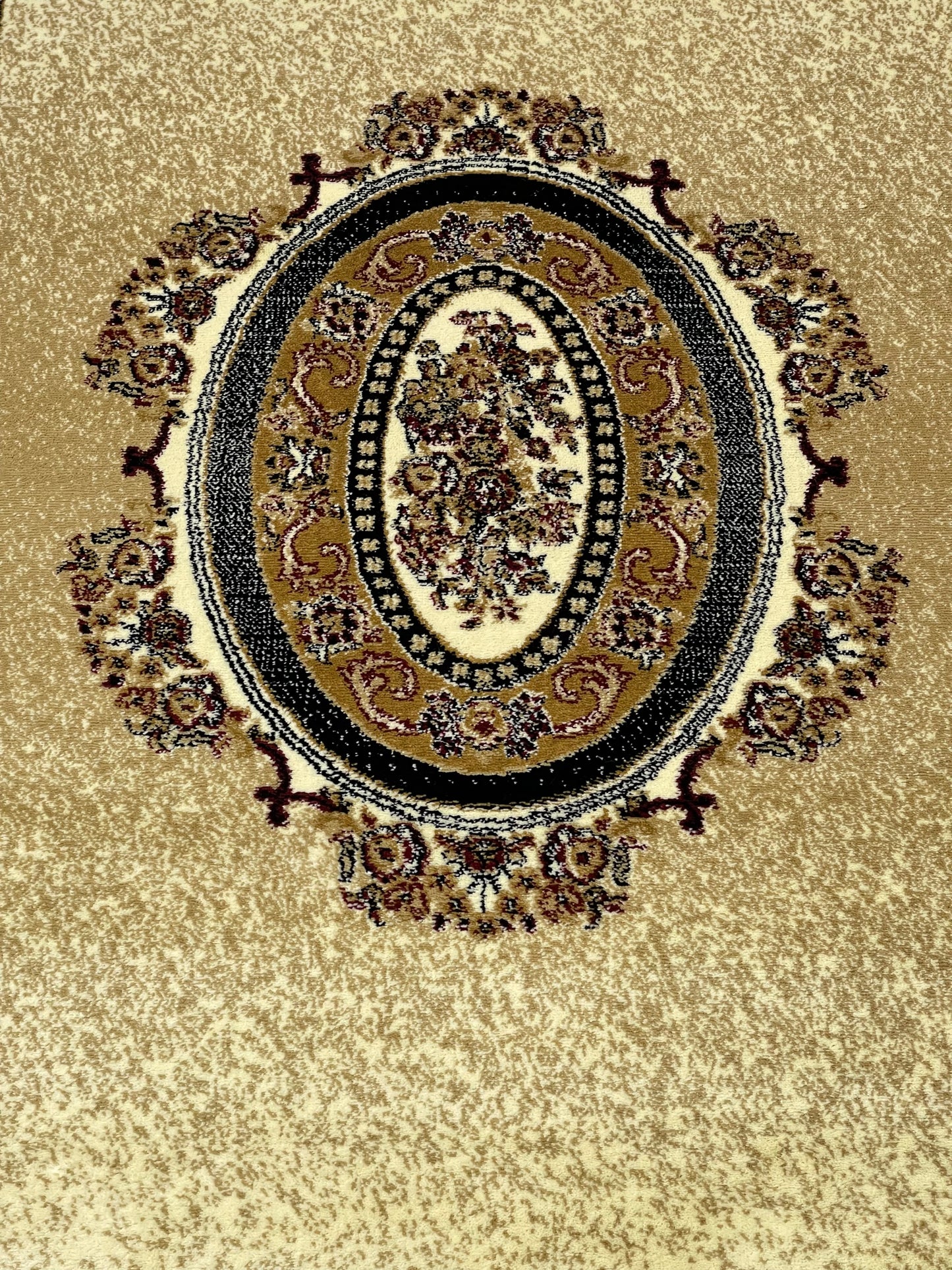 Versace Polypropylene Rug,back woven(Article-75-Off white)