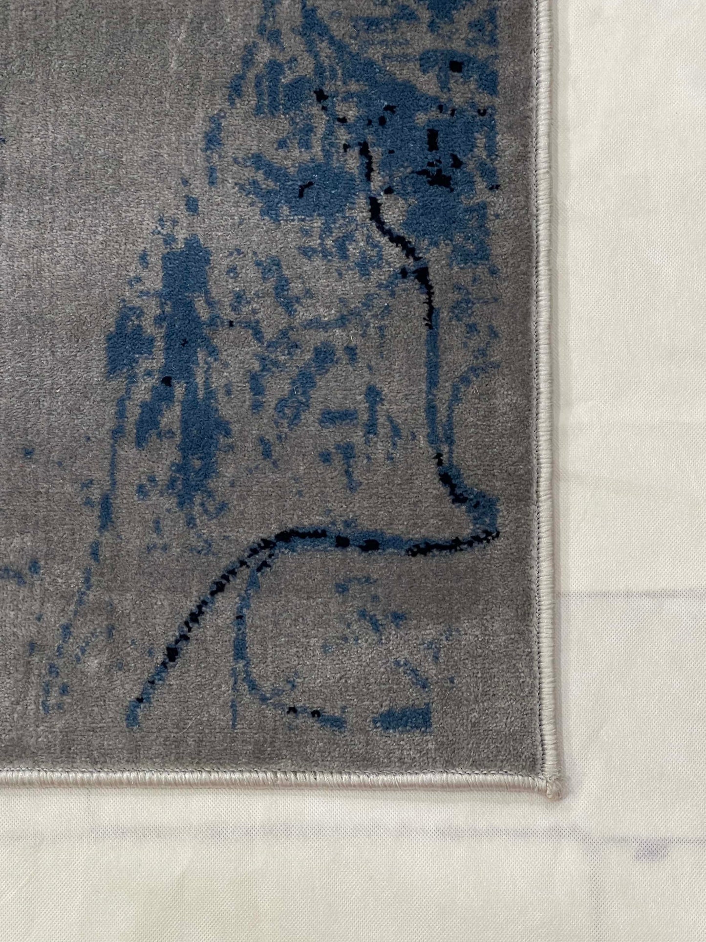 Modern polypropylene Rug,back woven(Article-4422-Grey , Blue)