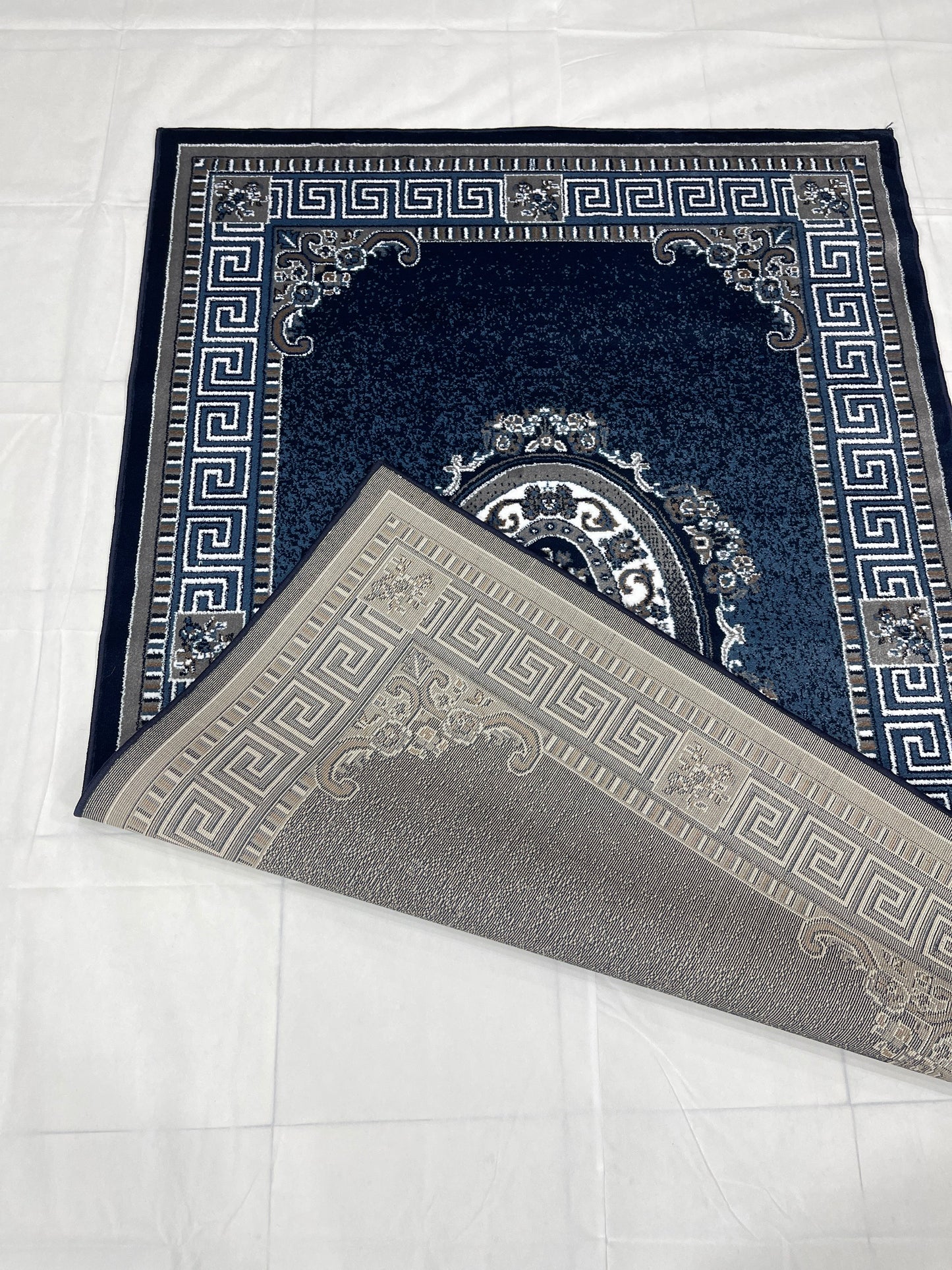 Versace Polypropylene Rug,back woven(Article-22-Dark Blue)
Size : 5ft width  x 7.3ft length (150cm x 220cm)