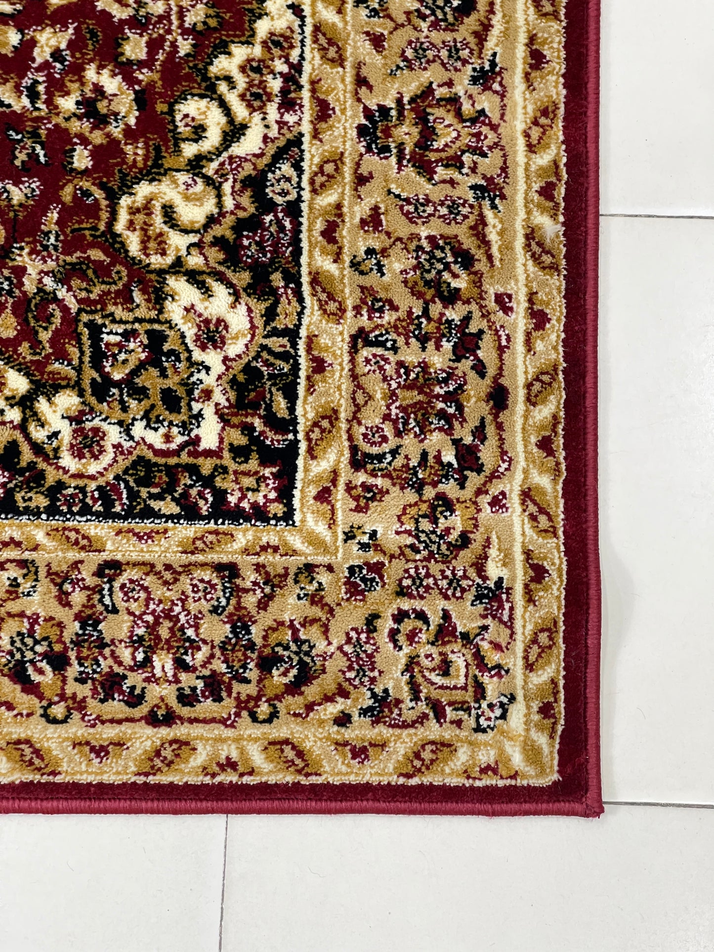 Persian Polypropylene Rug,Woven Back
(Article-20-Red)
Size : 4 ft width x 5.6 ft length (120 cm x 170 cm)
