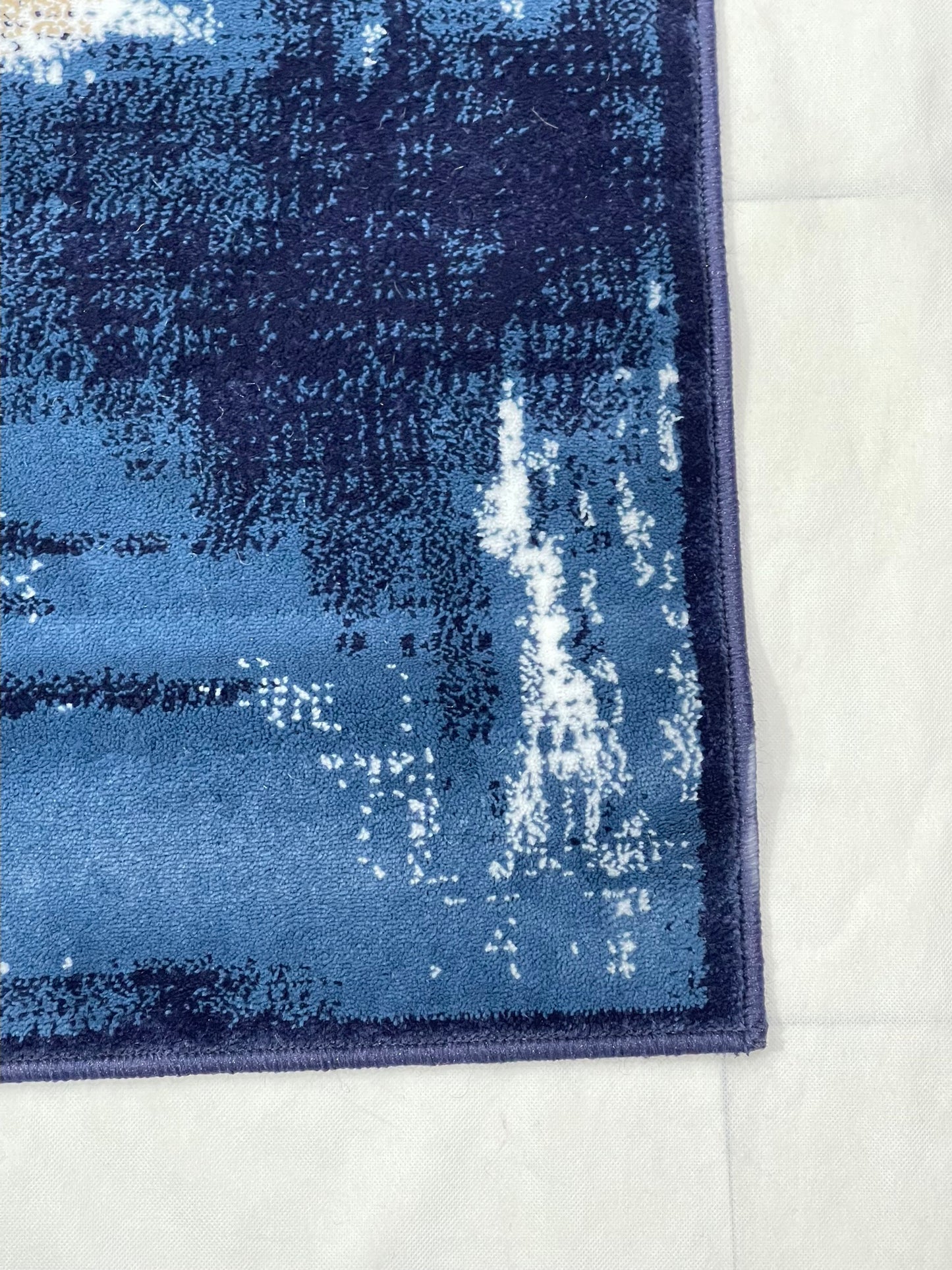 Modern polypropylene Rug,back woven (Article-179-Blue) Size : 4 ft width x 5.6 ft length (120 cm x 170 cm)