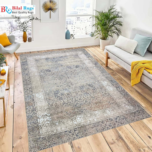 Irani Vintage Woven Rug.
 Article -2029-Off White
Size: 6.6 ft width x 9.6 ft length (200cm x 290cm)