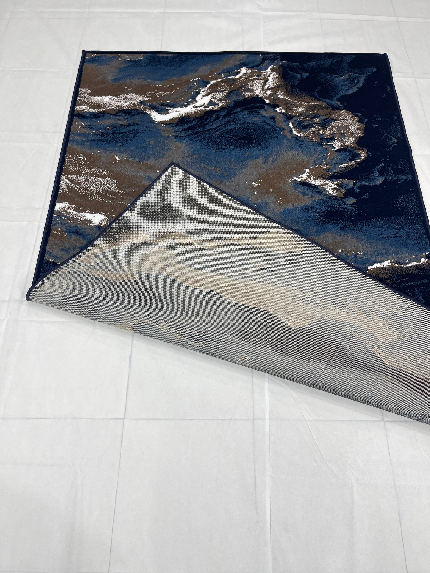 Modern polypropylene Rug,back woven(Article-1777-Blue)
Size : 5 ft width x 7.3 ft length ( 150 cm x 220 cm)