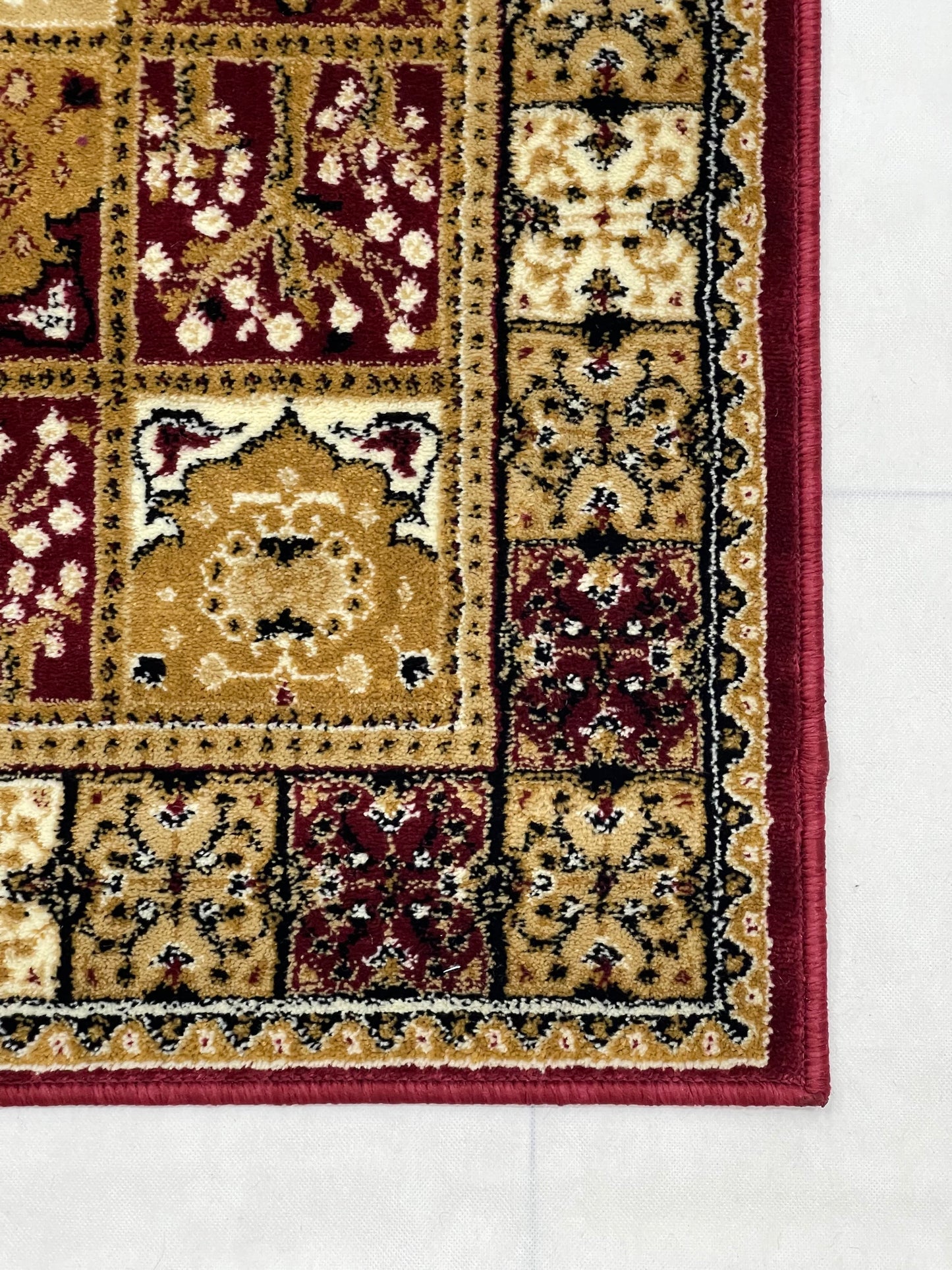 Persian Polypropylene Rug,Woven Back (Article-120-Red) Size : 3 ft width x 5 ft length (100cm x 150 cm)