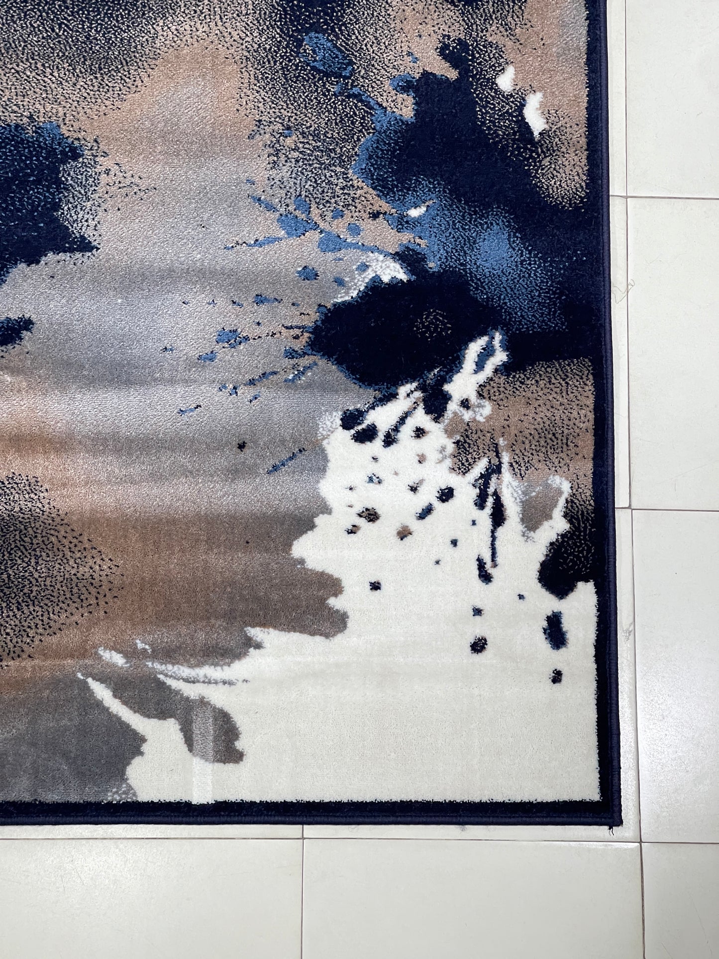 Modern polypropylene Rug,back woven(Article-556-Dark Blue)