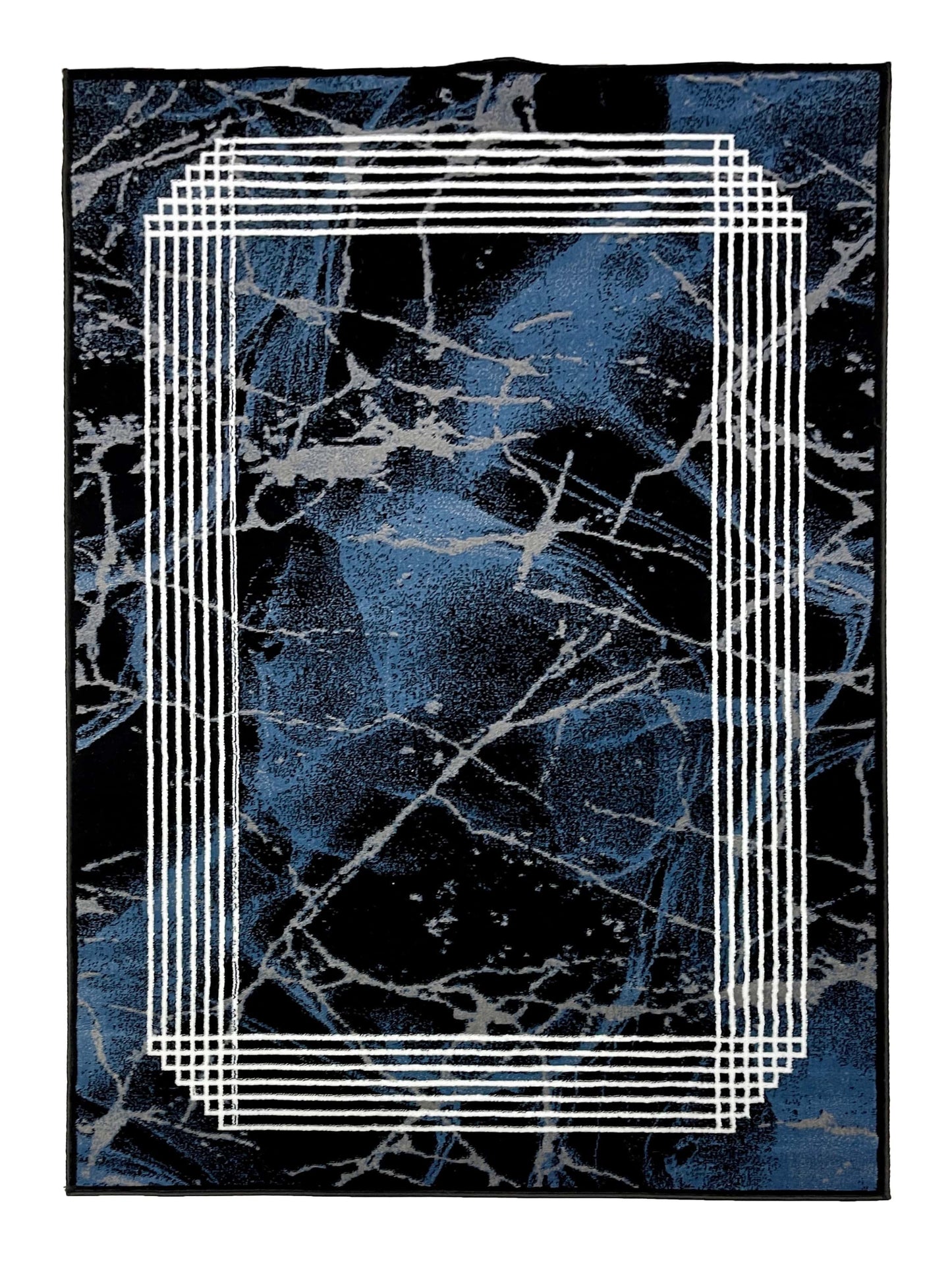 Modern polypropylene Rug,back woven(Article-872-Black,Blue)
Size : 5ft width  x 7.3ft length (150cm x 220cm)