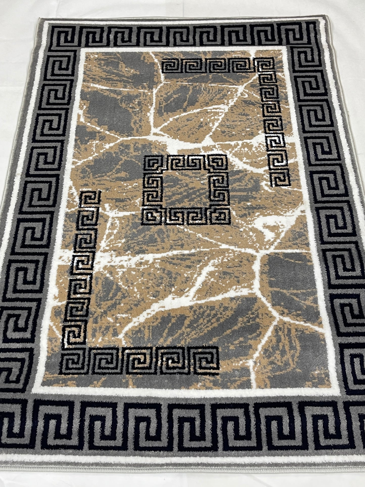 Modern Polypropylene Rug,Woven Back (Article-72-Grey) Size : 3 ft width x 5 ft length (100cm x 150 cm)