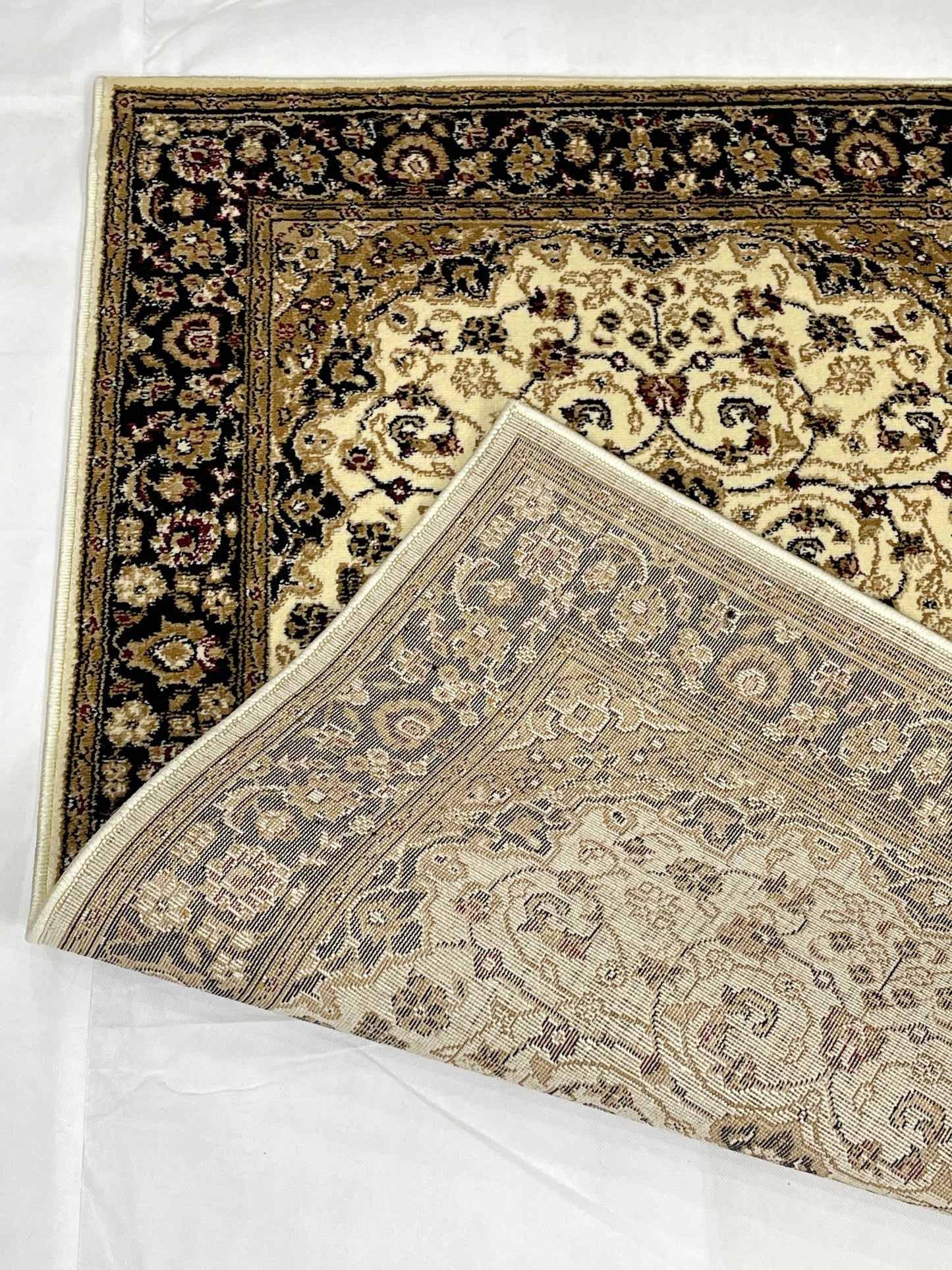 Persian Polypropylene Rug,Woven Back (Article-01-Off white) Size : 3 ft width x 5 ft length (100cm x 150 cm)