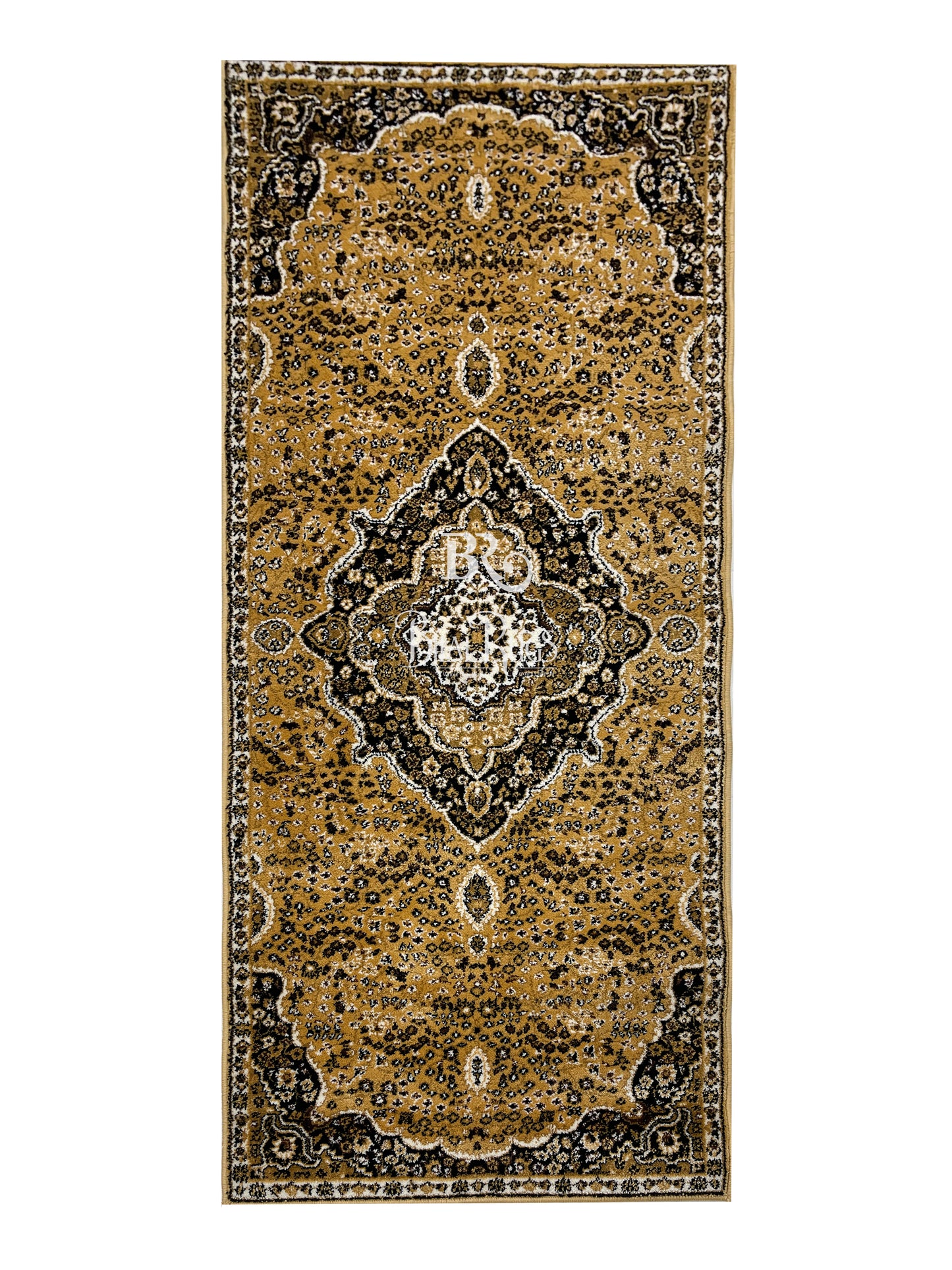 Beige  Persian Polypropylene Woven Rug.  Size : 2.6 ft width x 6.6 ft length  (80 cm x 200cm)