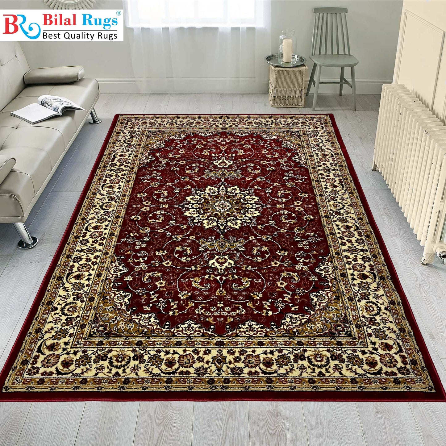 Versace polypropylene Rug,back woven(Article-75-Beige)