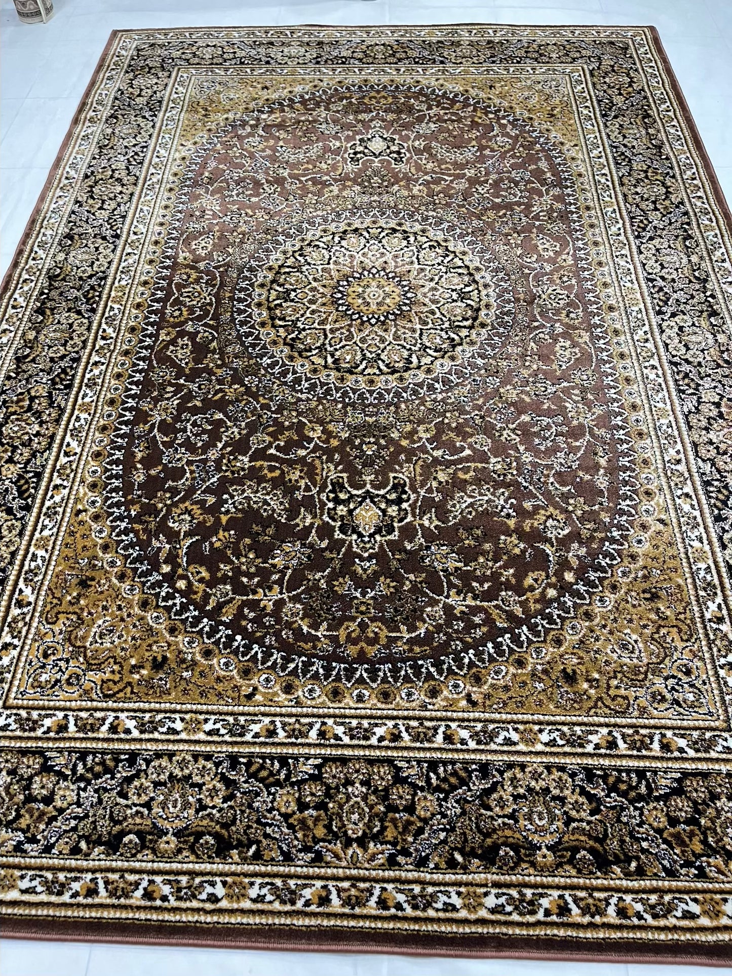 Persian polypropylene Rug,back woven(Article-22-Brown)