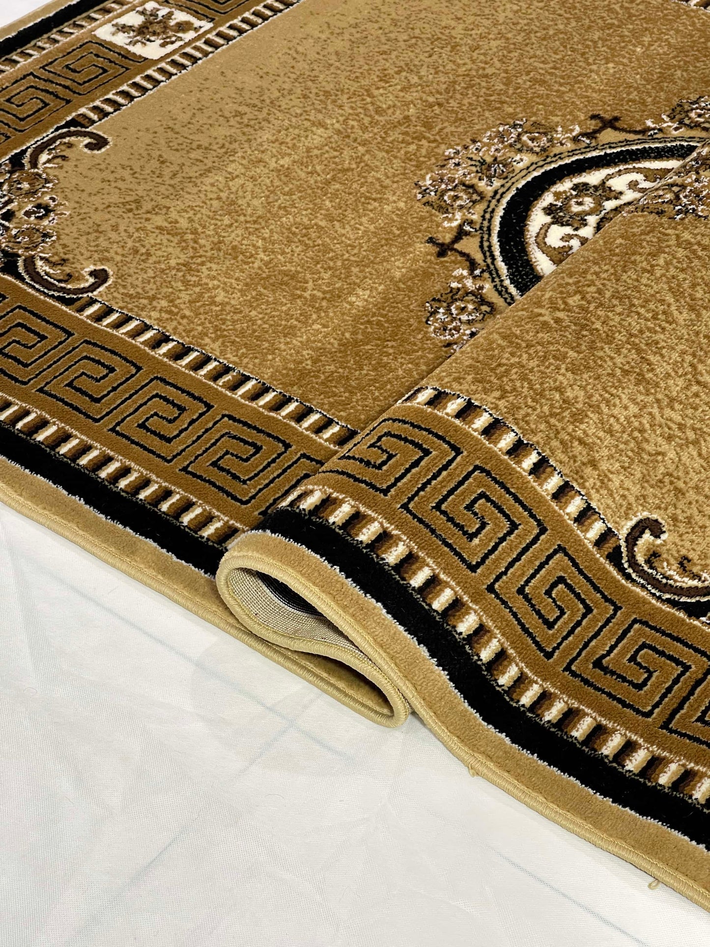 Versace polypropylene Rug,back woven(Article-75-Beige)