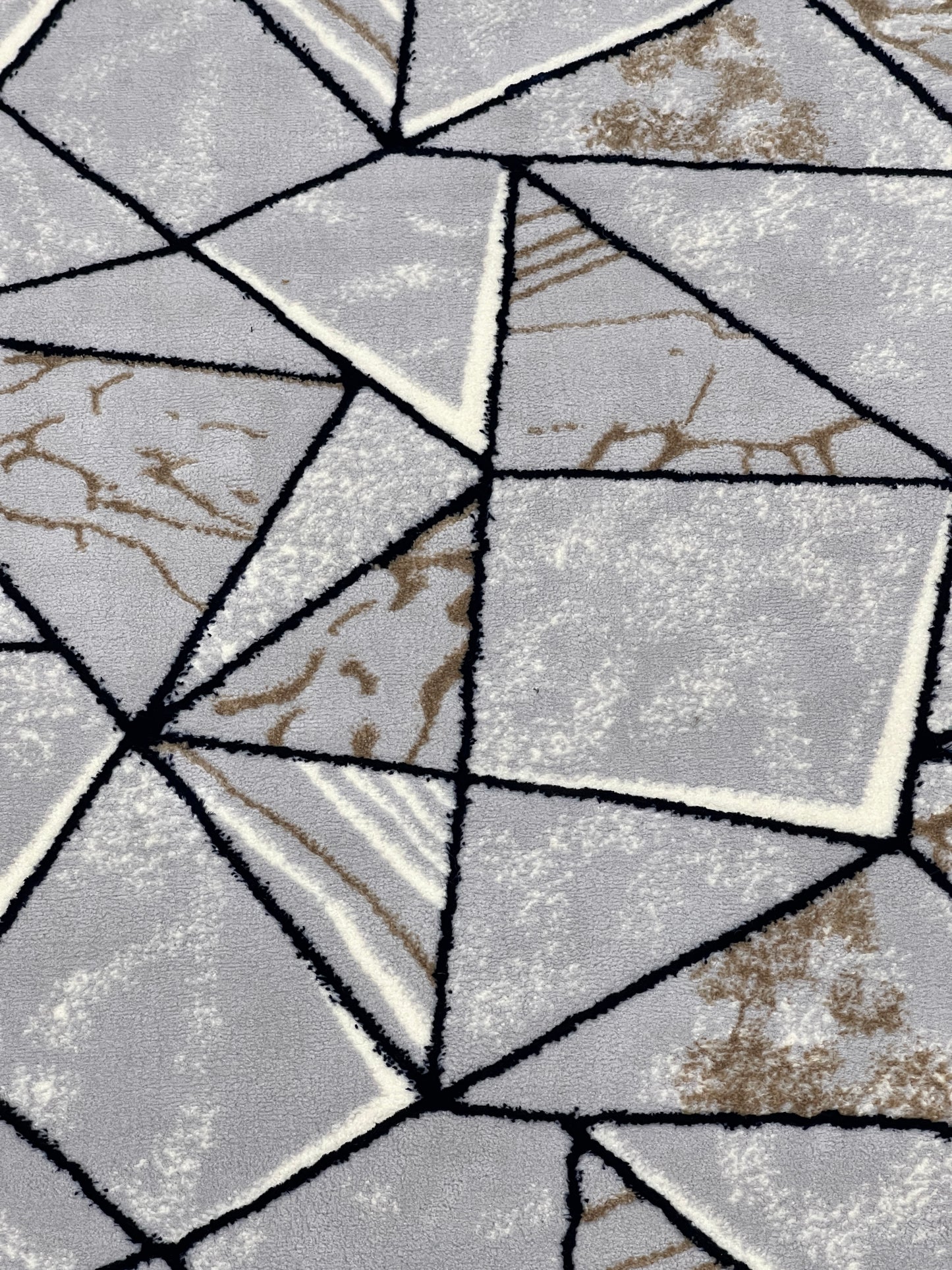 Polyester Silk Woven Rug.(Article-1550-Grey) Size : 4 ft width x 5.6 ft length