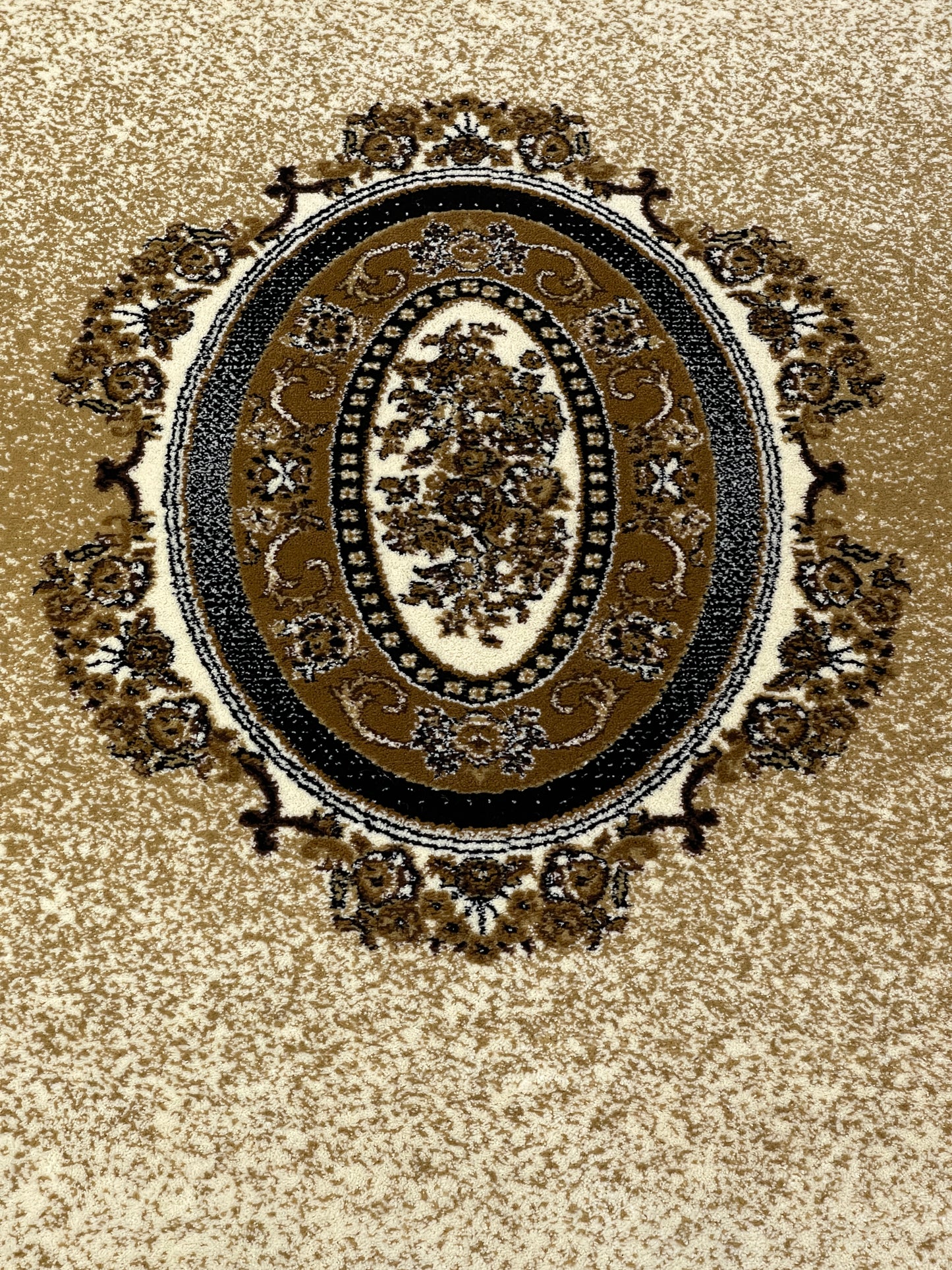 Versace Polypropylene Rug,back woven(Article-75-Off white)
Size : 5ft width  x 7.3ft length (150cm x 220cm)