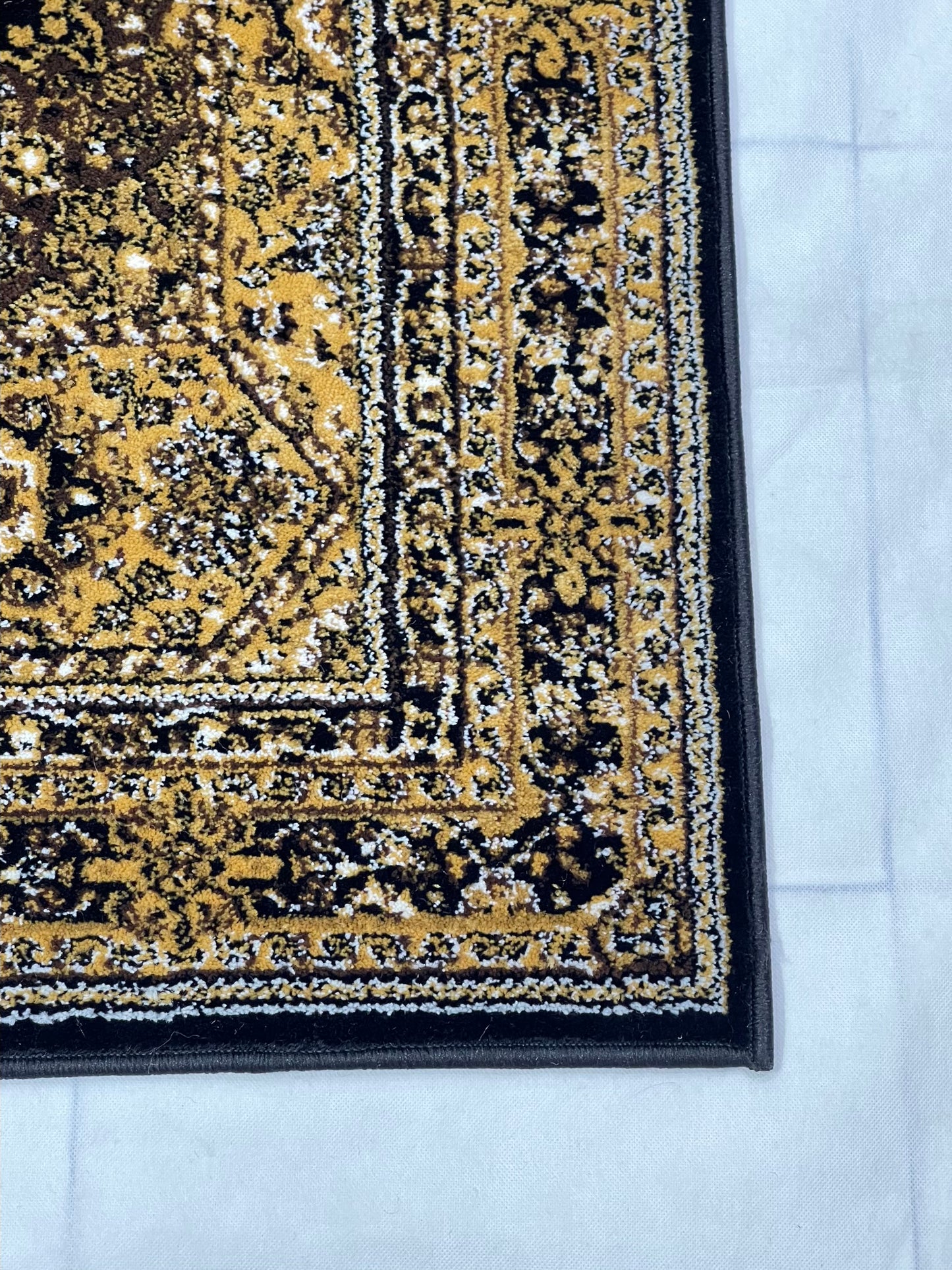 Persian Polypropylene Rug,Woven Back
(Article-88-Black)
Size : 4 ft width x 5.6 ft length (120 cm x 170 cm)