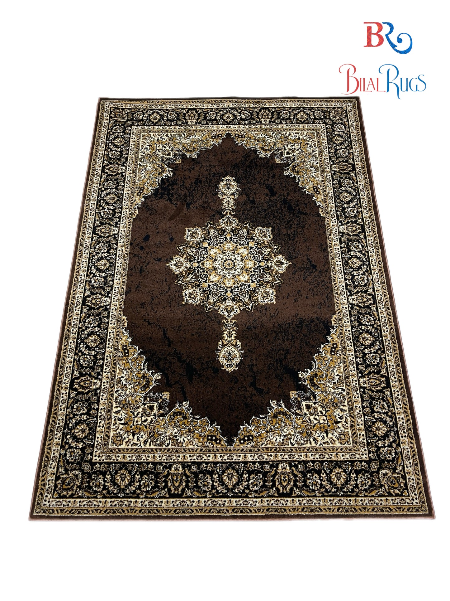 Persian polypropylene Rug,back woven(Article-42-Brown)