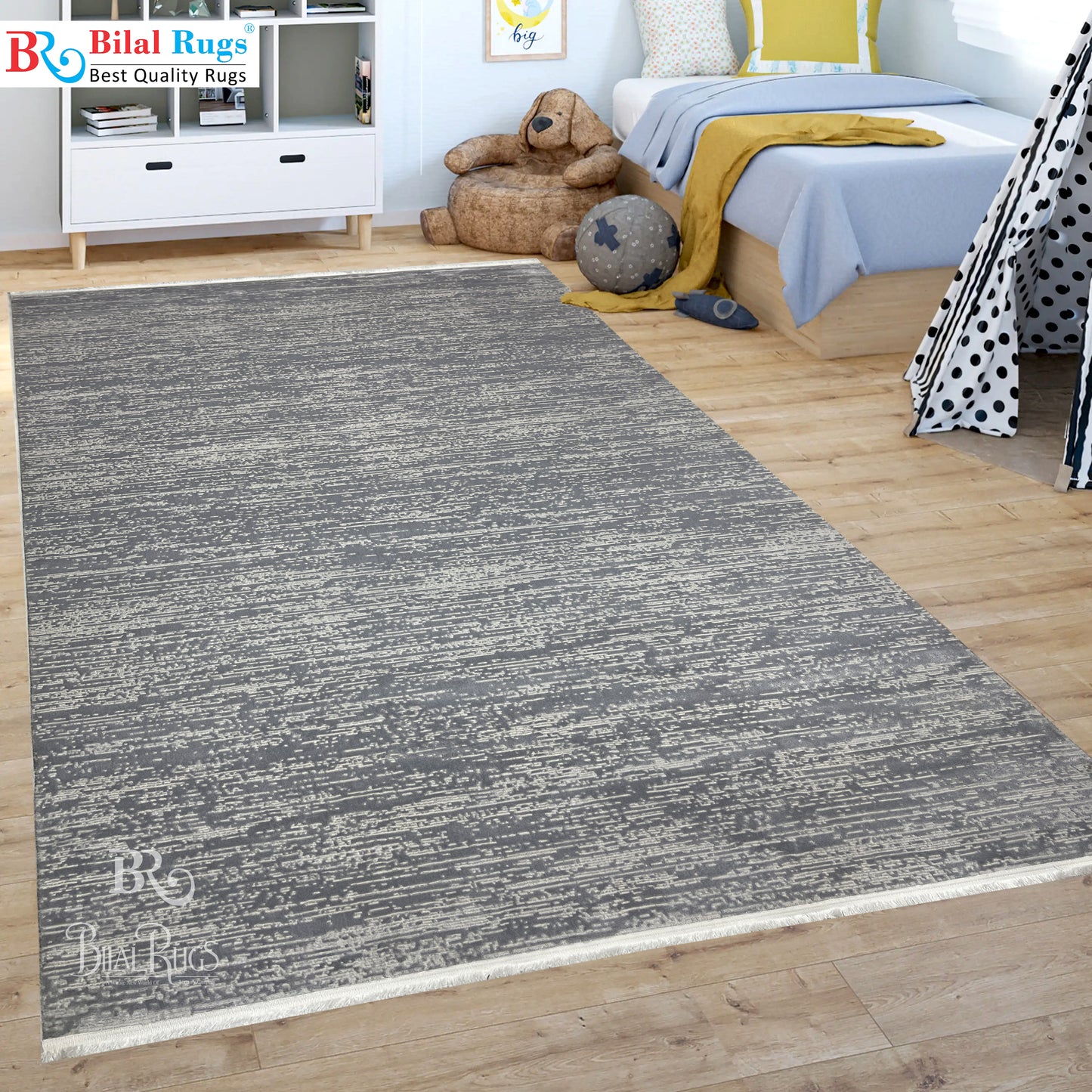 New Turkish Silk (Surya B) 
Size: 6.6 ft width x 9.6 ft length (200cm x 290cm)
Article -619- Grey