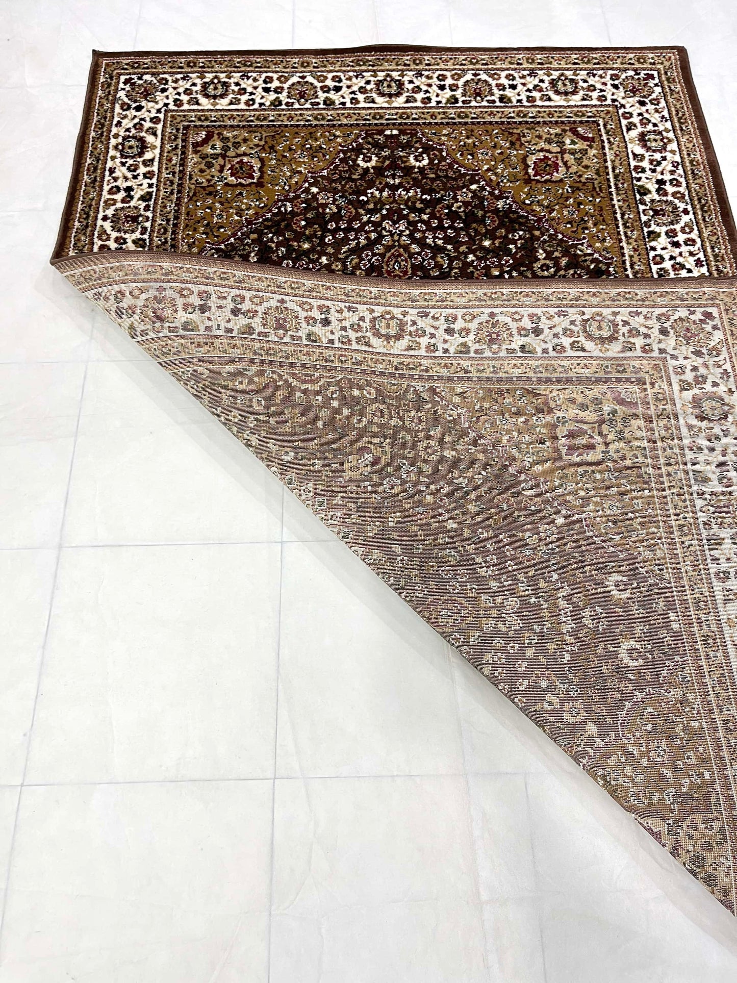 Persian polypropylene Rug,back woven(Article-344-Brown)
Size : 5ft width  x 7.3ft length (150cm x 220cm)