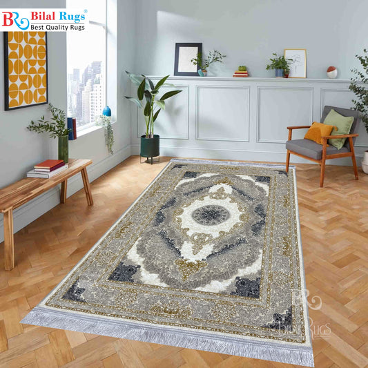 Irani Pure Acrylic 1200 Reeds Article -203-Off white Size : 3 ft width x 5 ft length (100cm x 150cm)