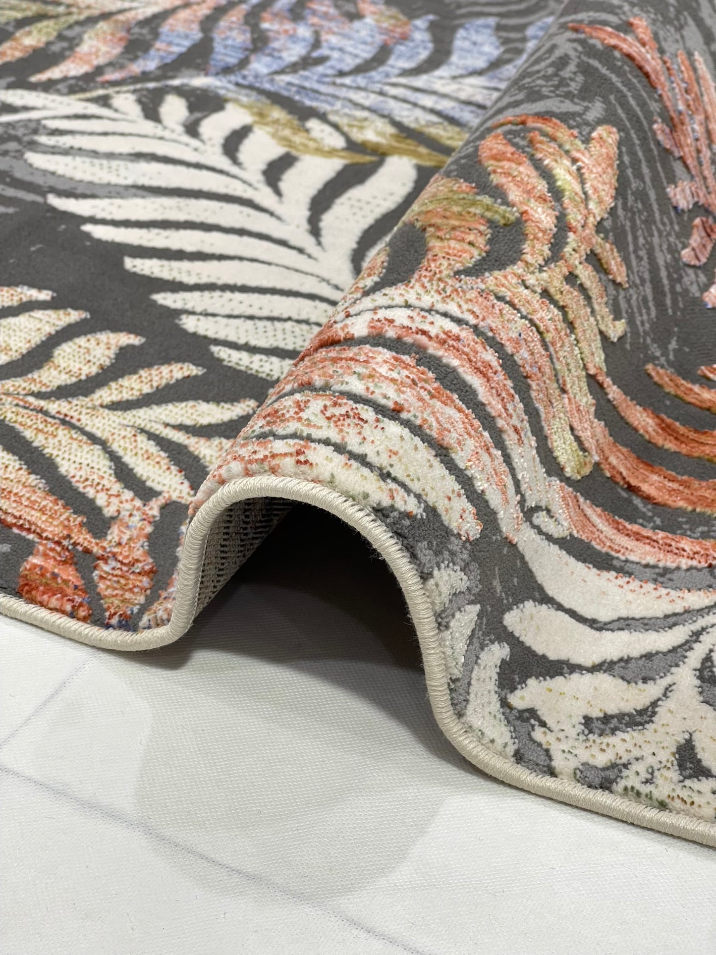 Irani viscose Rug , Woven Back Article-307-Multi Size : 3 ft width x 5 ft length (100 cm x 150cm)