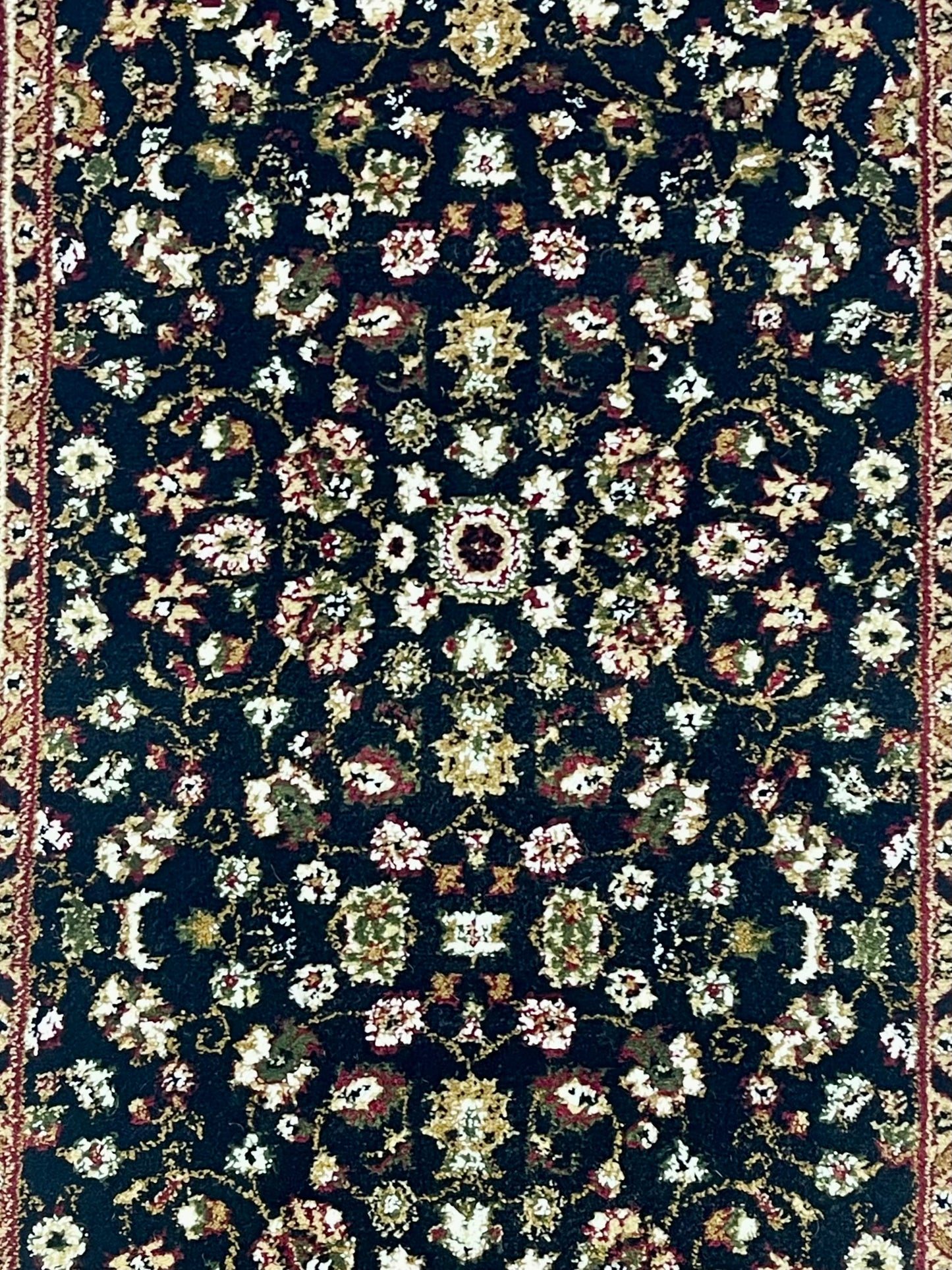 Black Persian Polypropylene Woven Runner.
 Size : 2.6 ft width x 6.6 ft length
 (80 cm x 200cm)