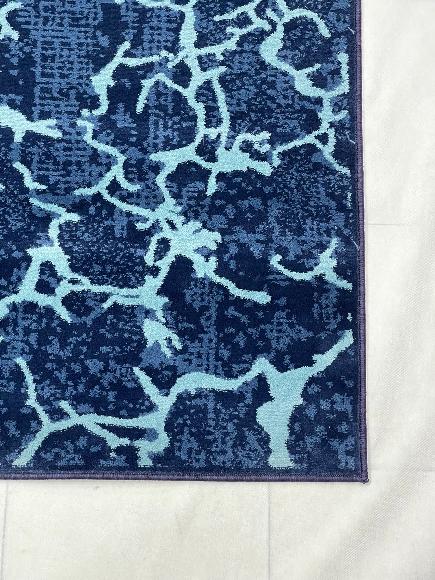 Modern polypropylene Rug,back woven(Article-6774-Blue ) Size : 5ft width  x 7.3ft length (150cm x 220cm)