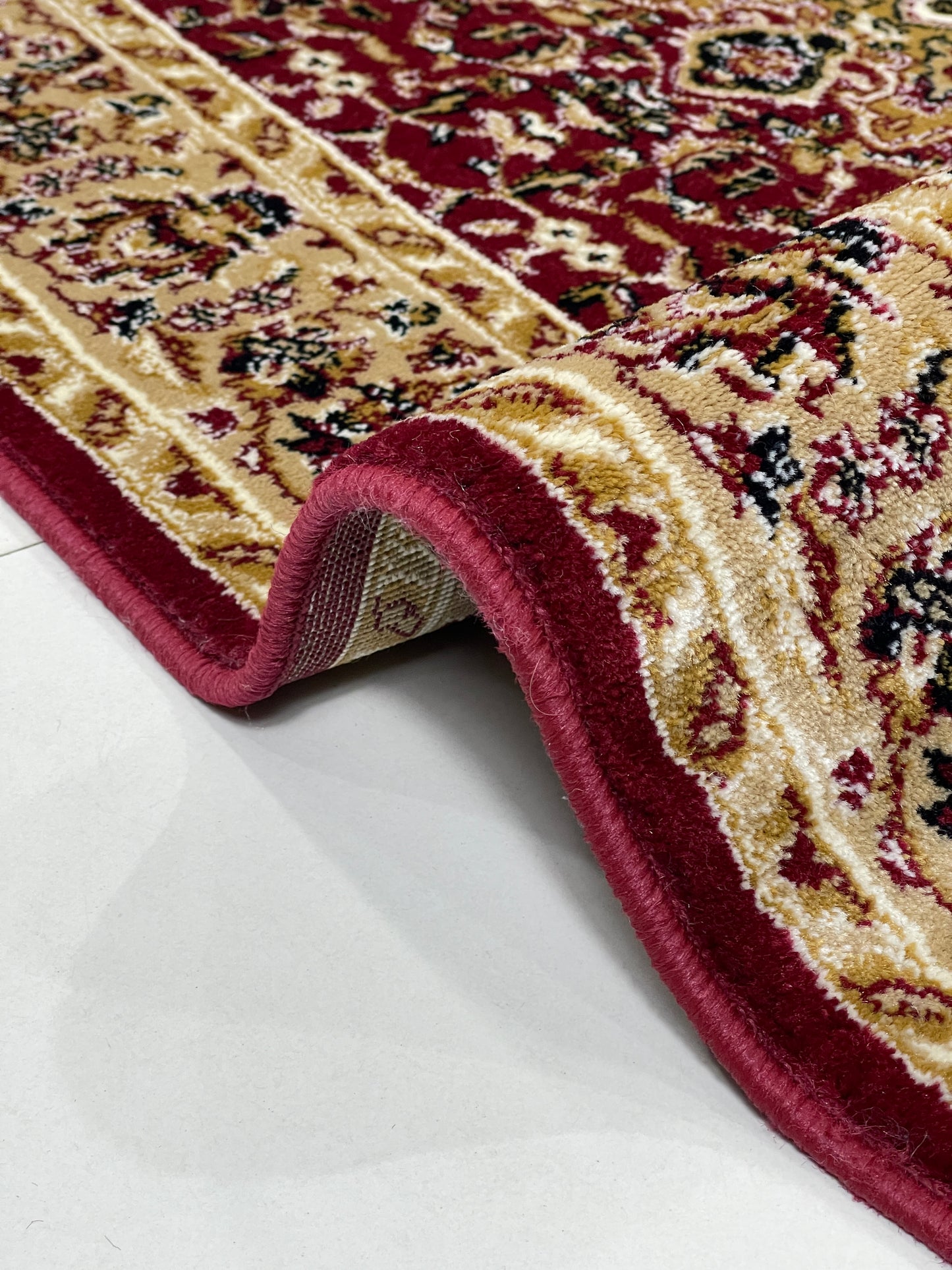 Persian Polypropylene Rug,Woven Back
(Article-20-Red)
Size : 4 ft width x 5.6 ft length (120 cm x 170 cm)
