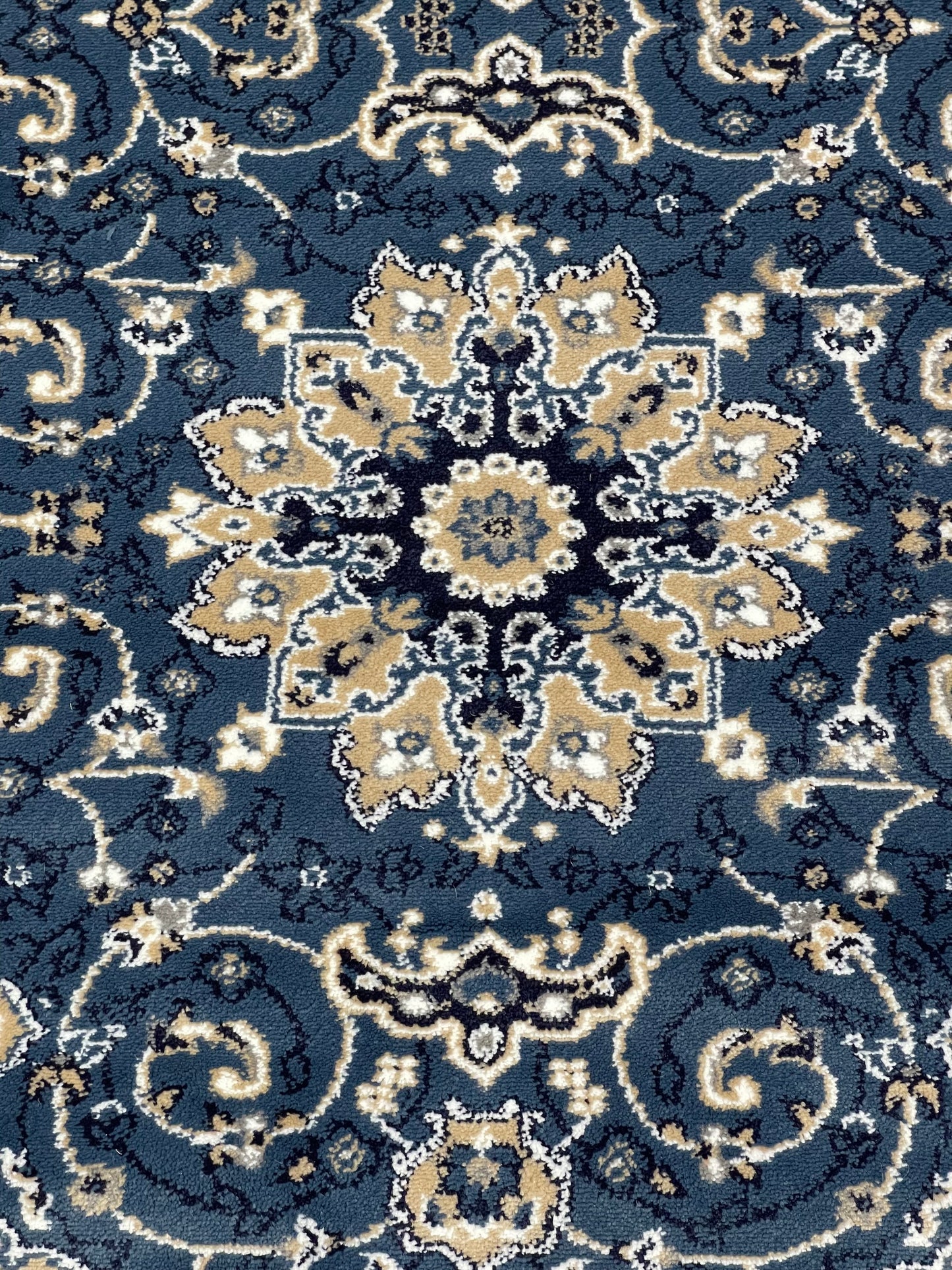 Blue Persian Polypropylene Woven Rug.  Size : 2.6 ft width x 6.6 ft length  (80 cm x 200cm)